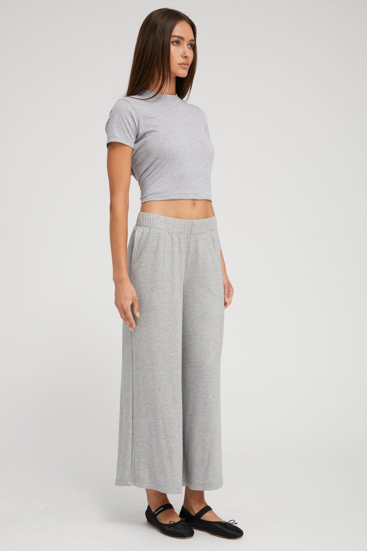 HEATHER GREY COTTON JERSEY BABY TEE - 7