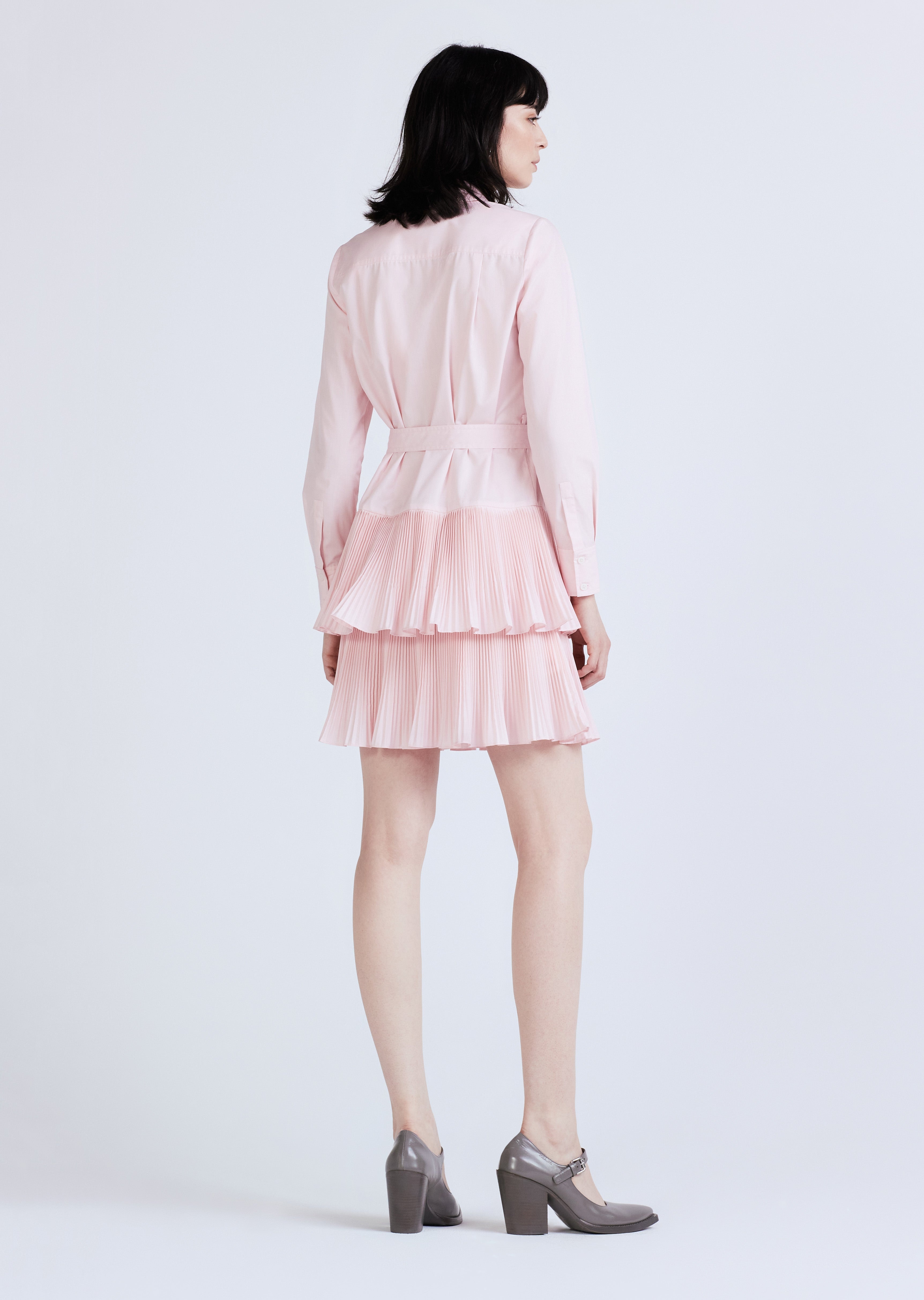 STERLING LONG SLEEVE PLEATED MINI DRESS - 3