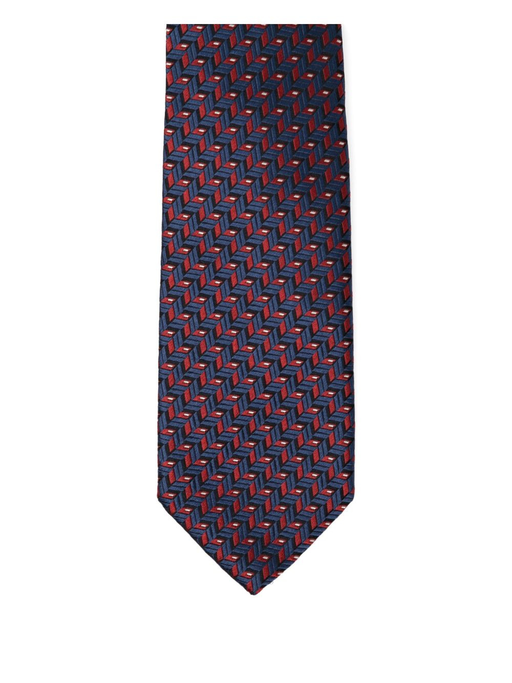 GEOMETRIC-PRINT SILK TIE - 3
