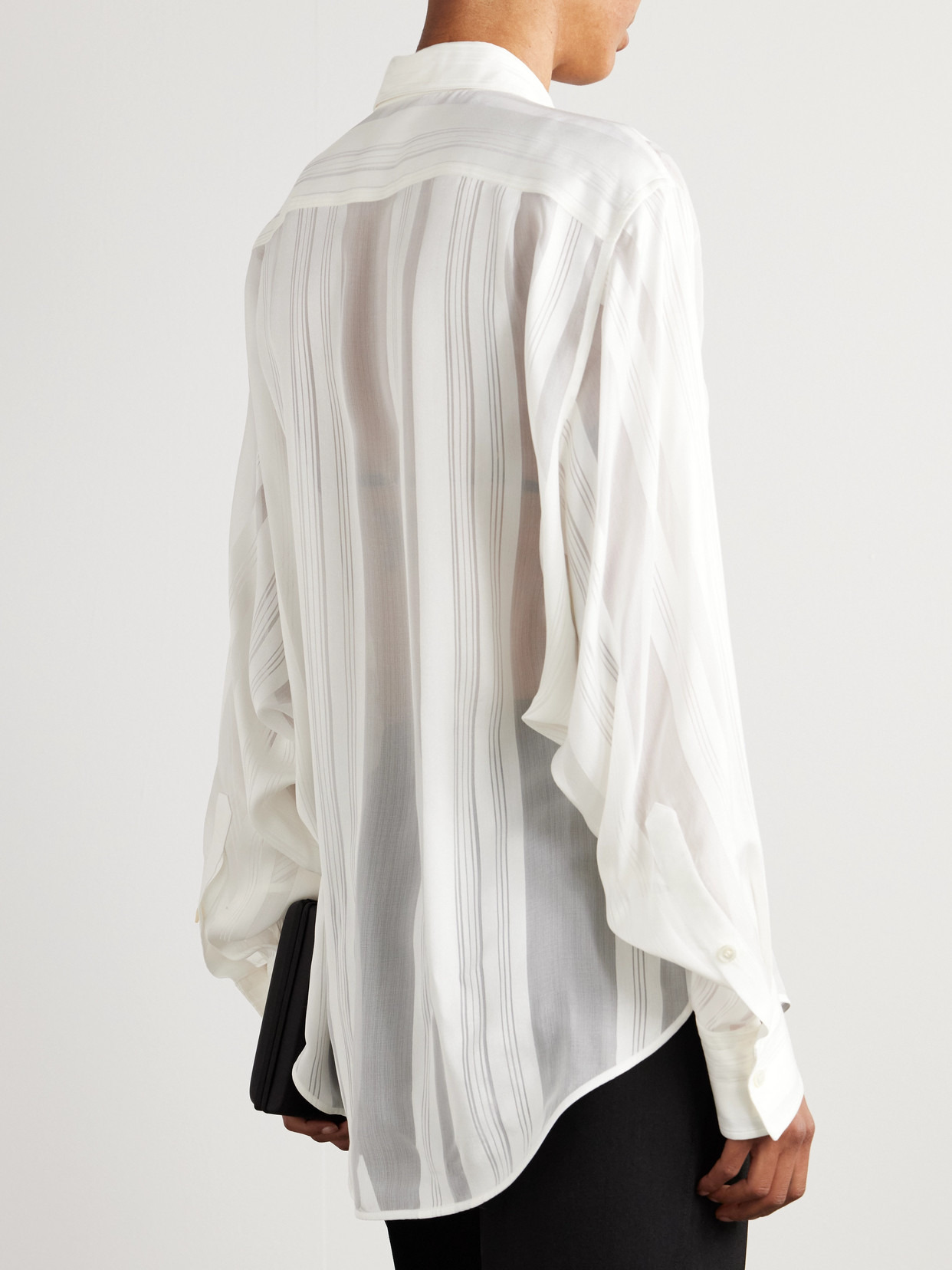 Paneled Organic Silk-chiffon And Satin Shirt - 3