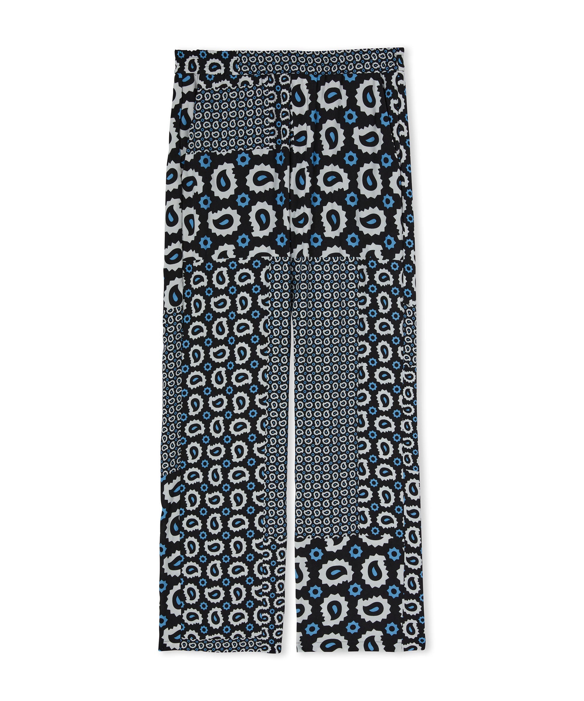 Viscose fluid pants with straight legs and "Patchwork Paisley" print - 3