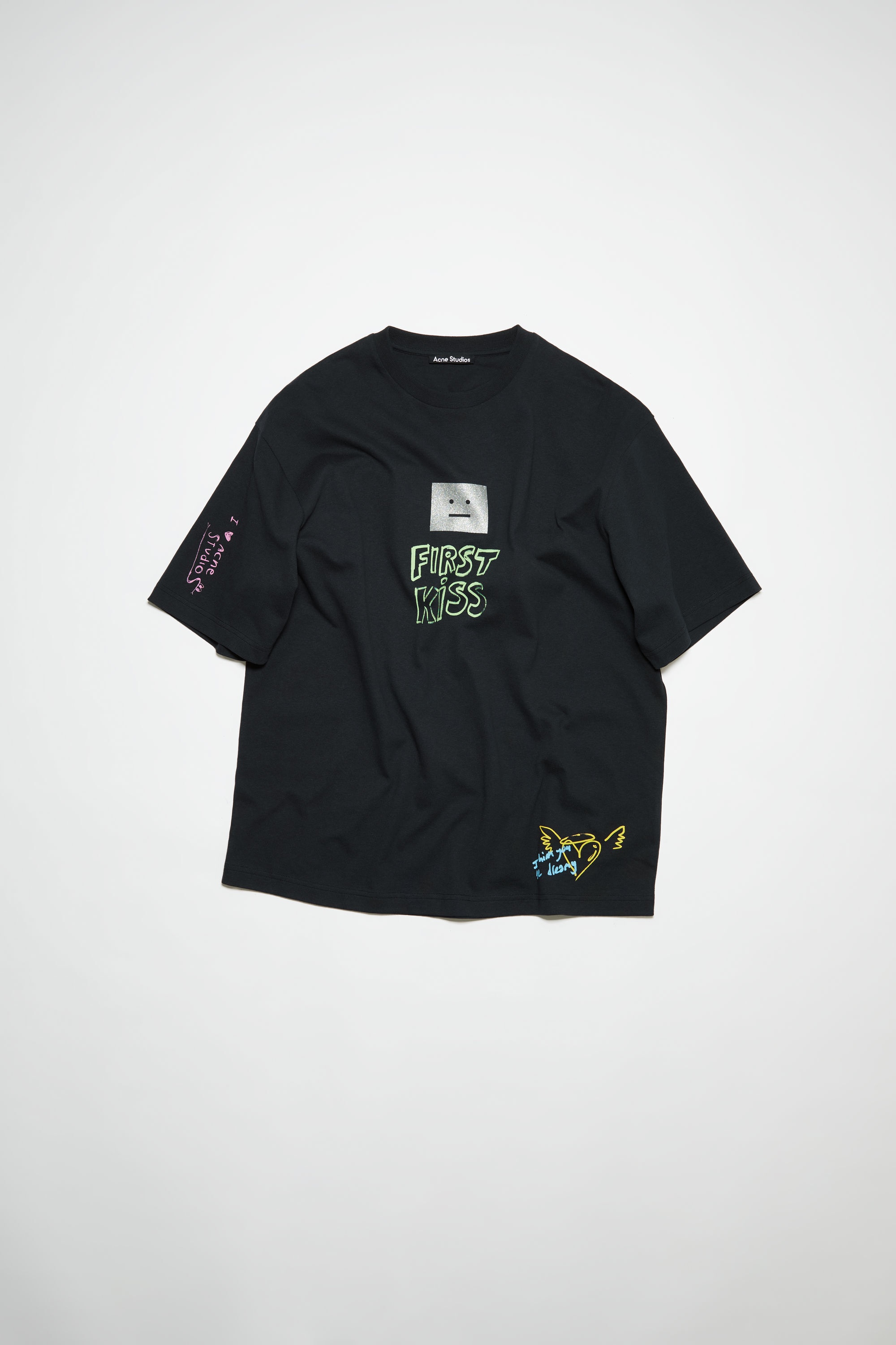Scribbles t-shirt- Relaxed fit - Faded black - 1