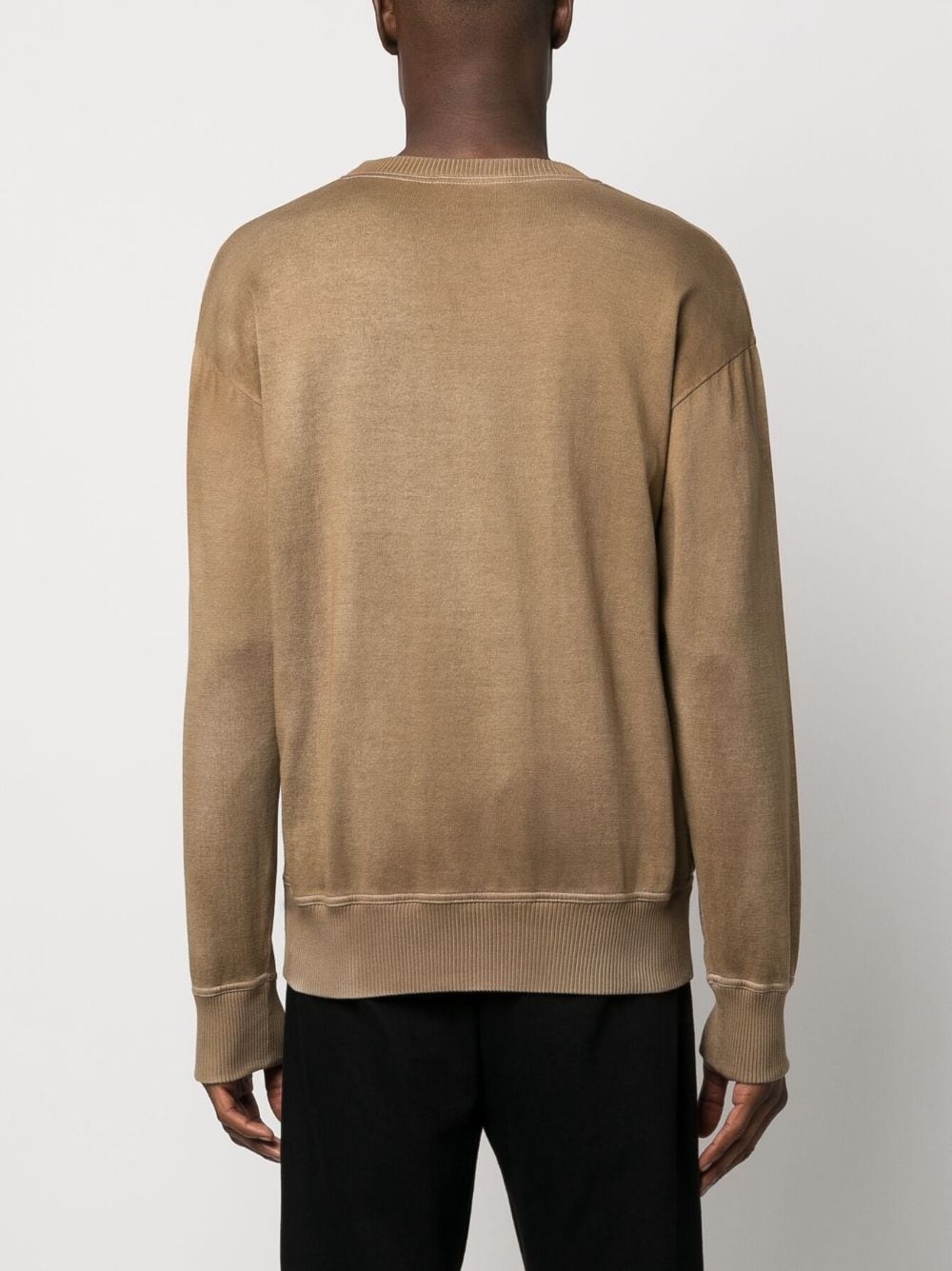 logo-intarsia knitted sweater - 4