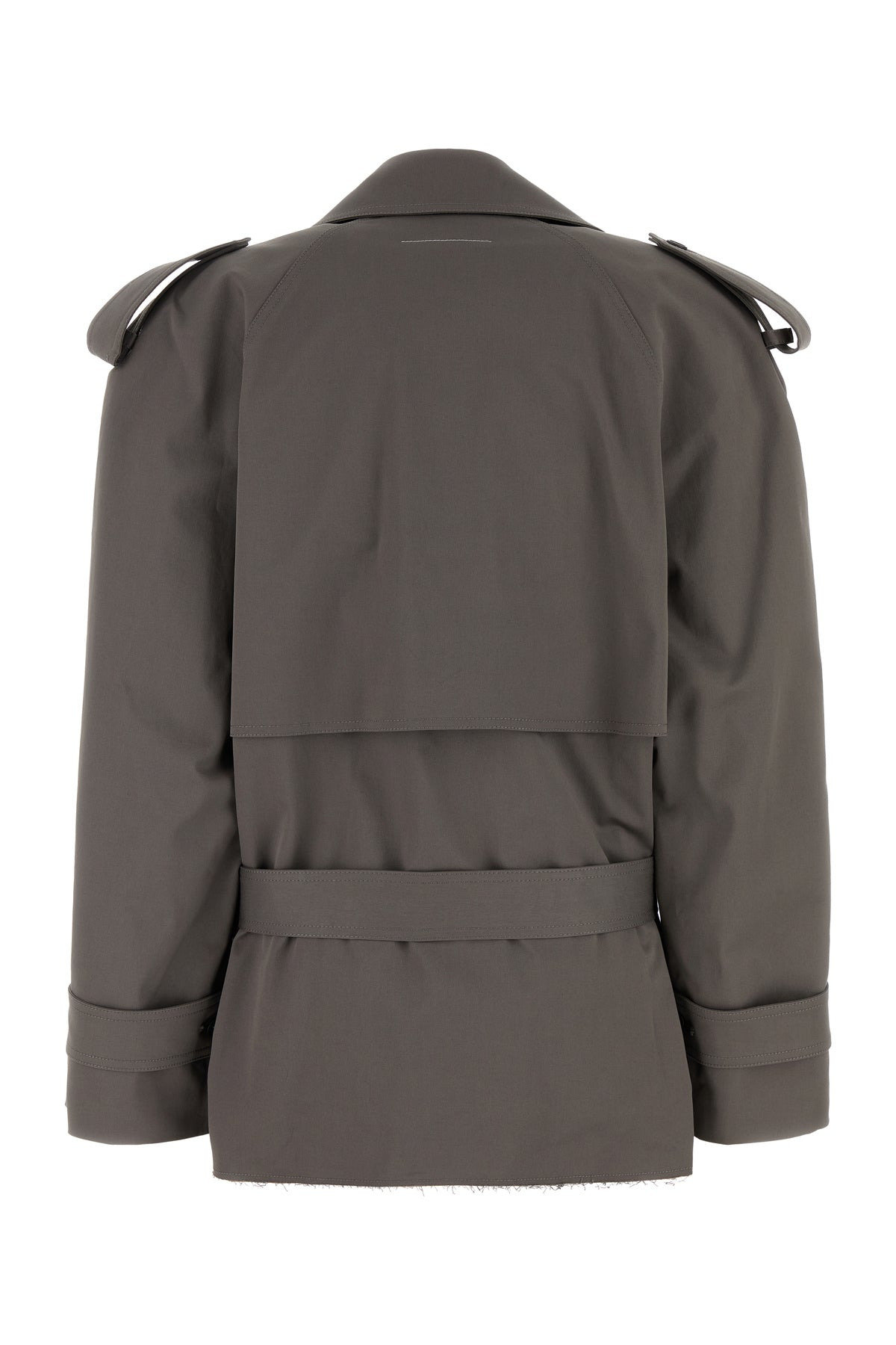 Dark grey stretch cotton trench coat - 2