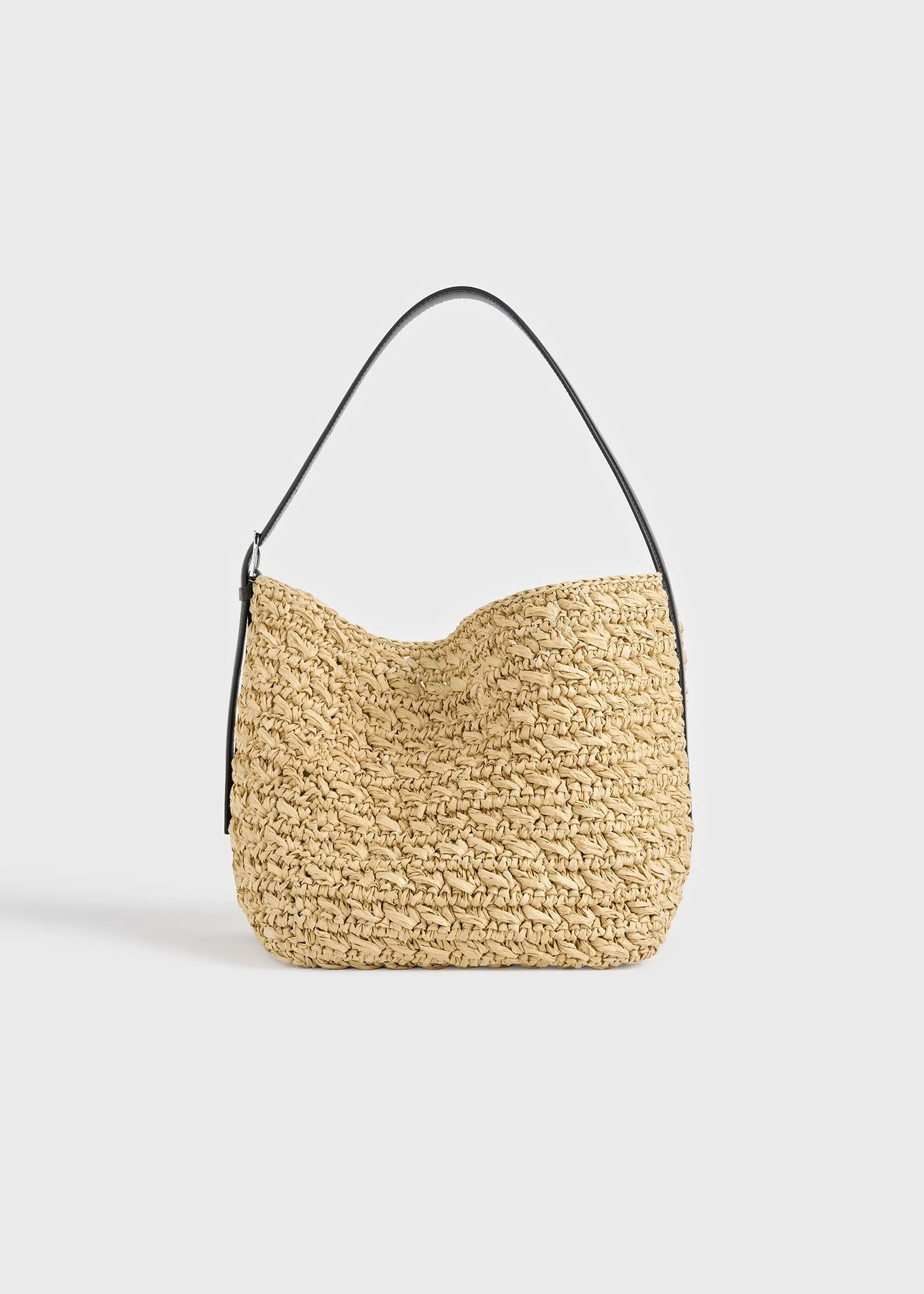 Medium belted paper raffia tote natural - 1