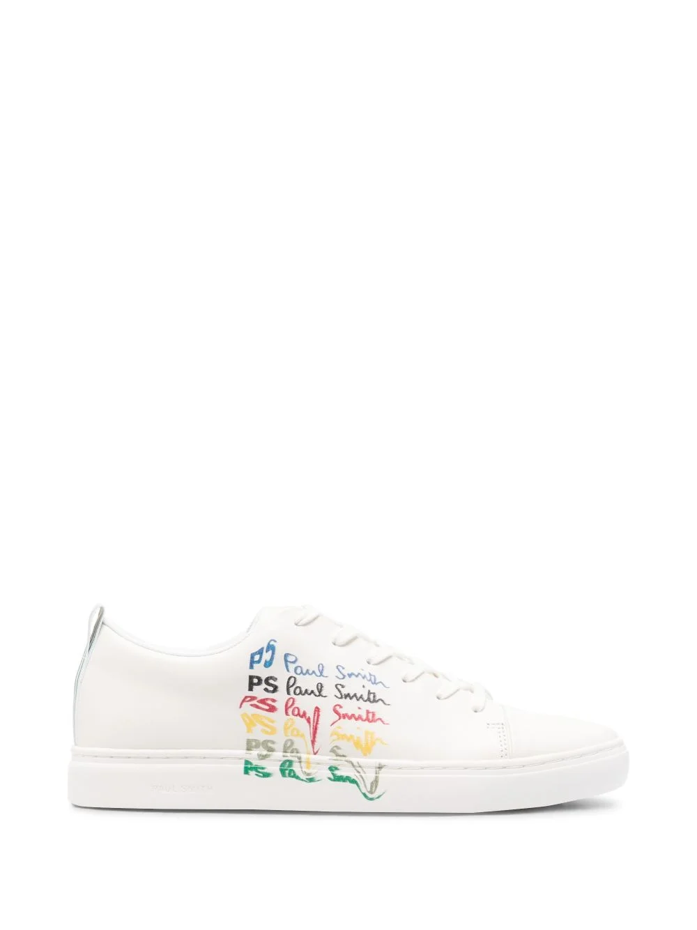 logo-print leather sneakers - 1
