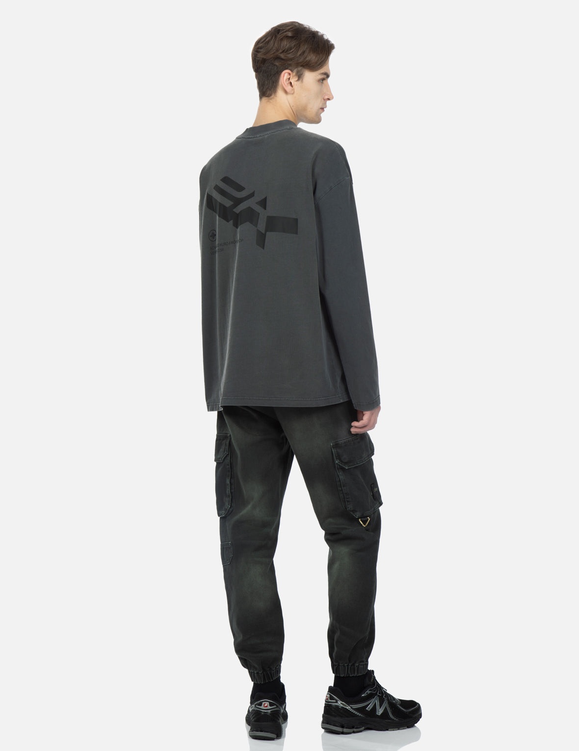 Seagull Embroidered Washed Denim Joggers - 3