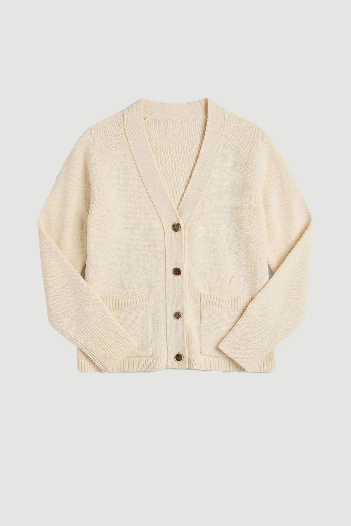 Plus Size Cotton Knitted Button Cardigan - 1