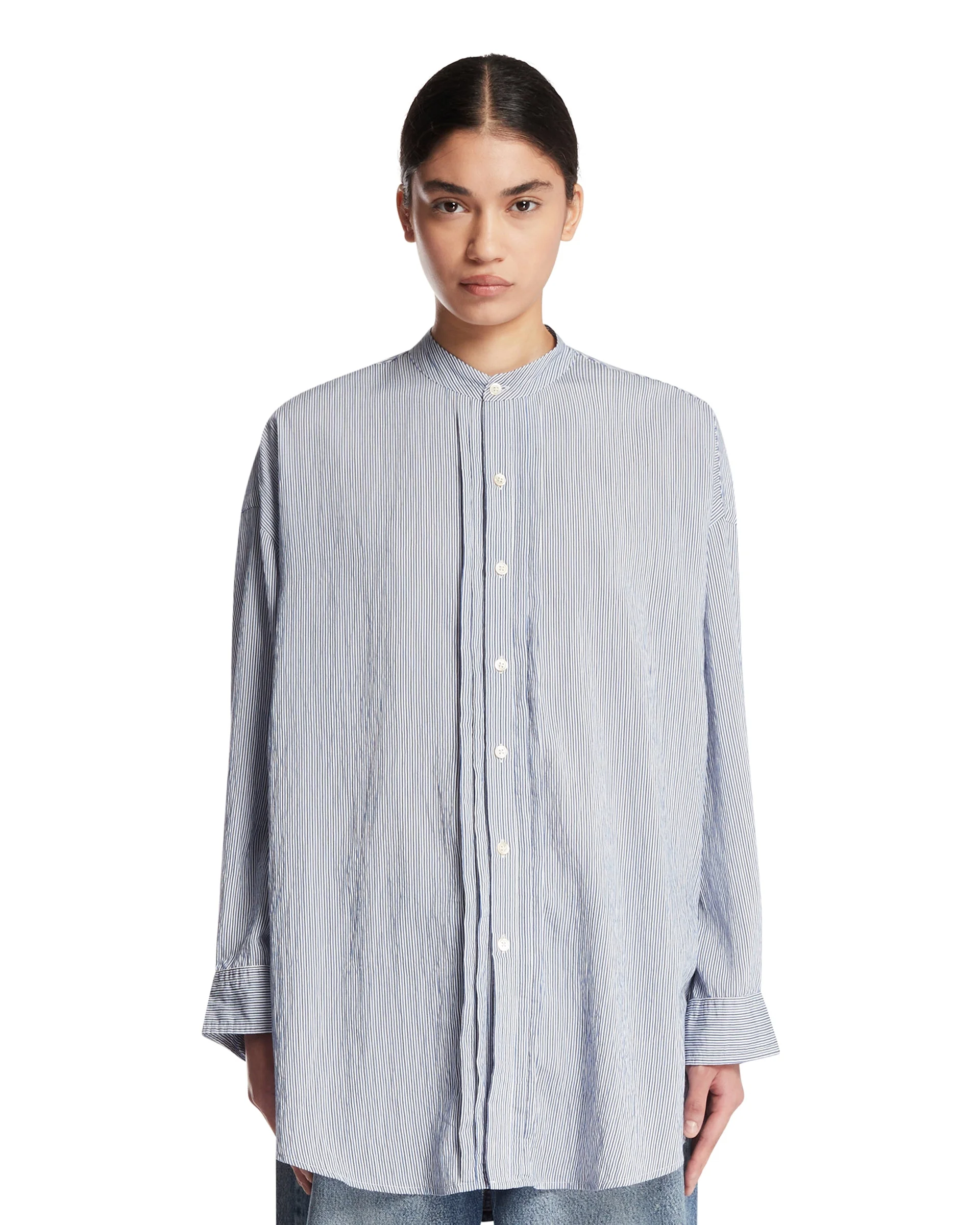 Blue Striped Viscose Shirt - 1