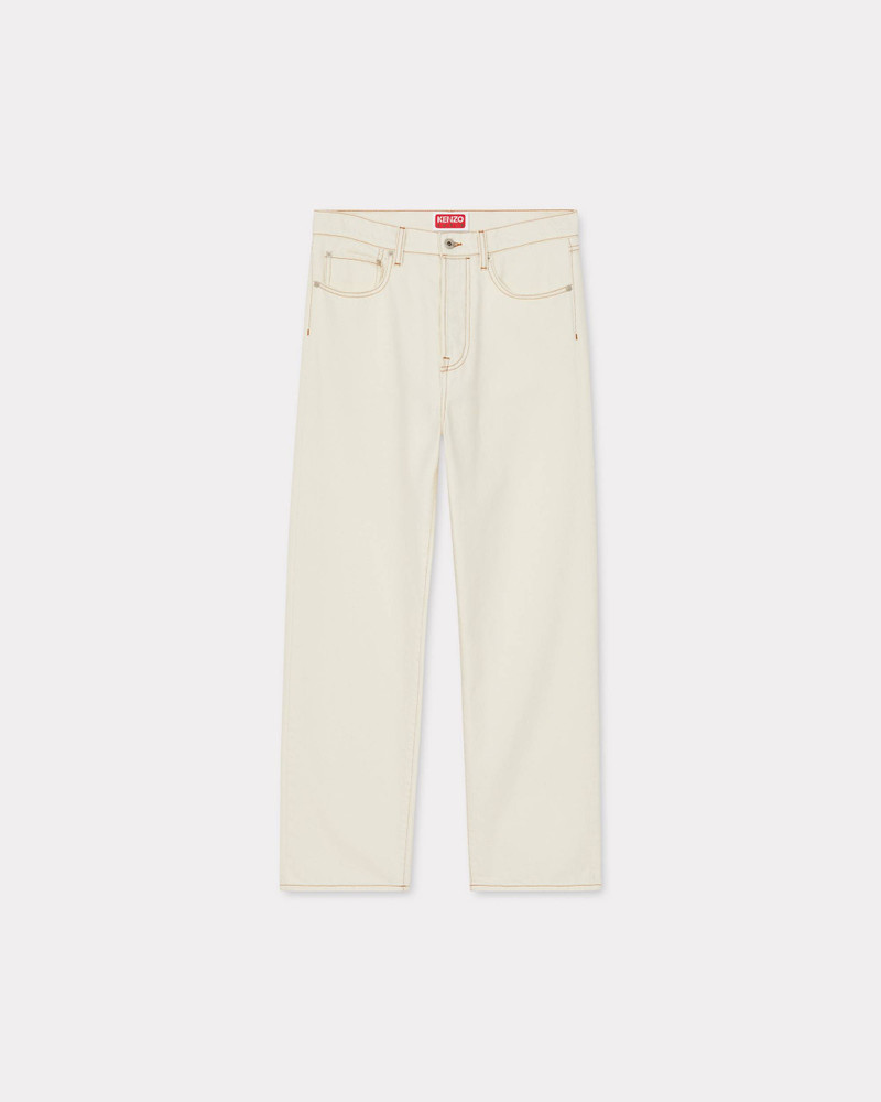 'KENZO Creations' cropped Asagao straight jeans - 1