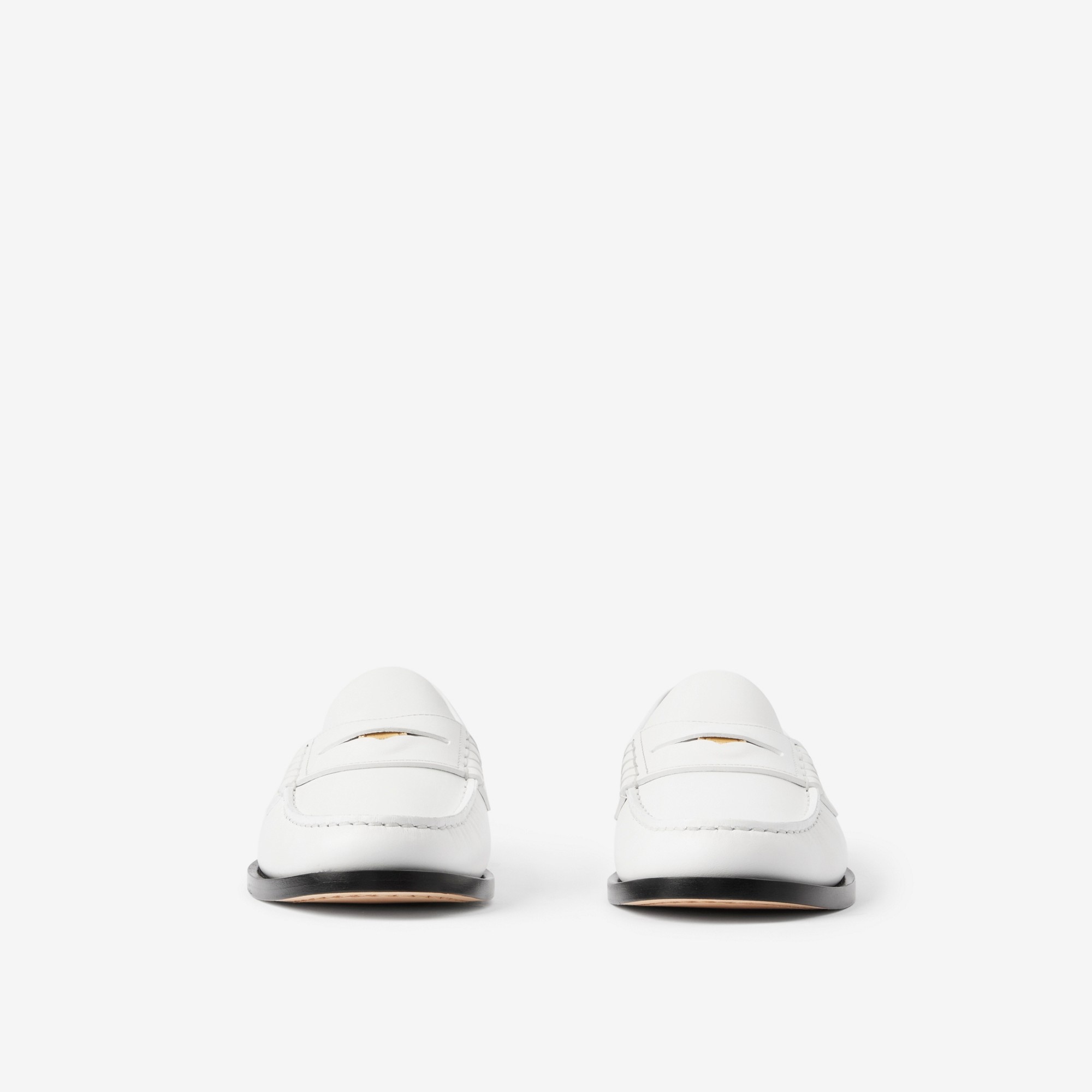 Coin Detail Leather Penny Loafers - 2
