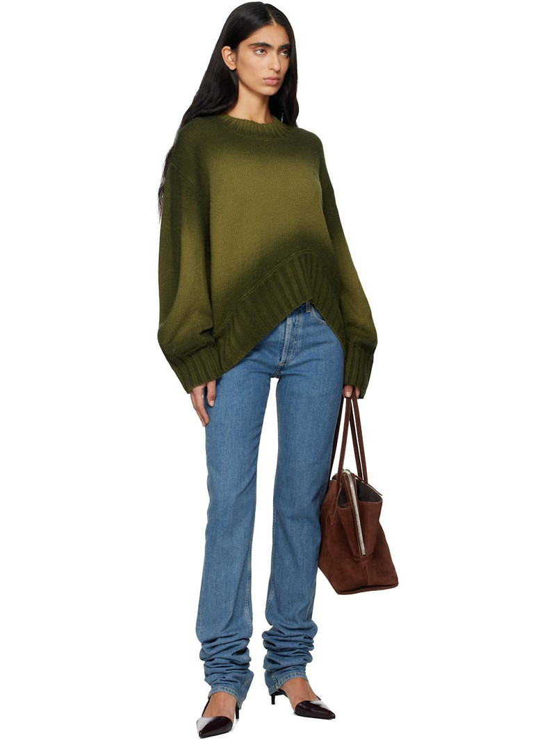 THE ATTICO Green Sprayed Wool Cashmere Sweater outlook