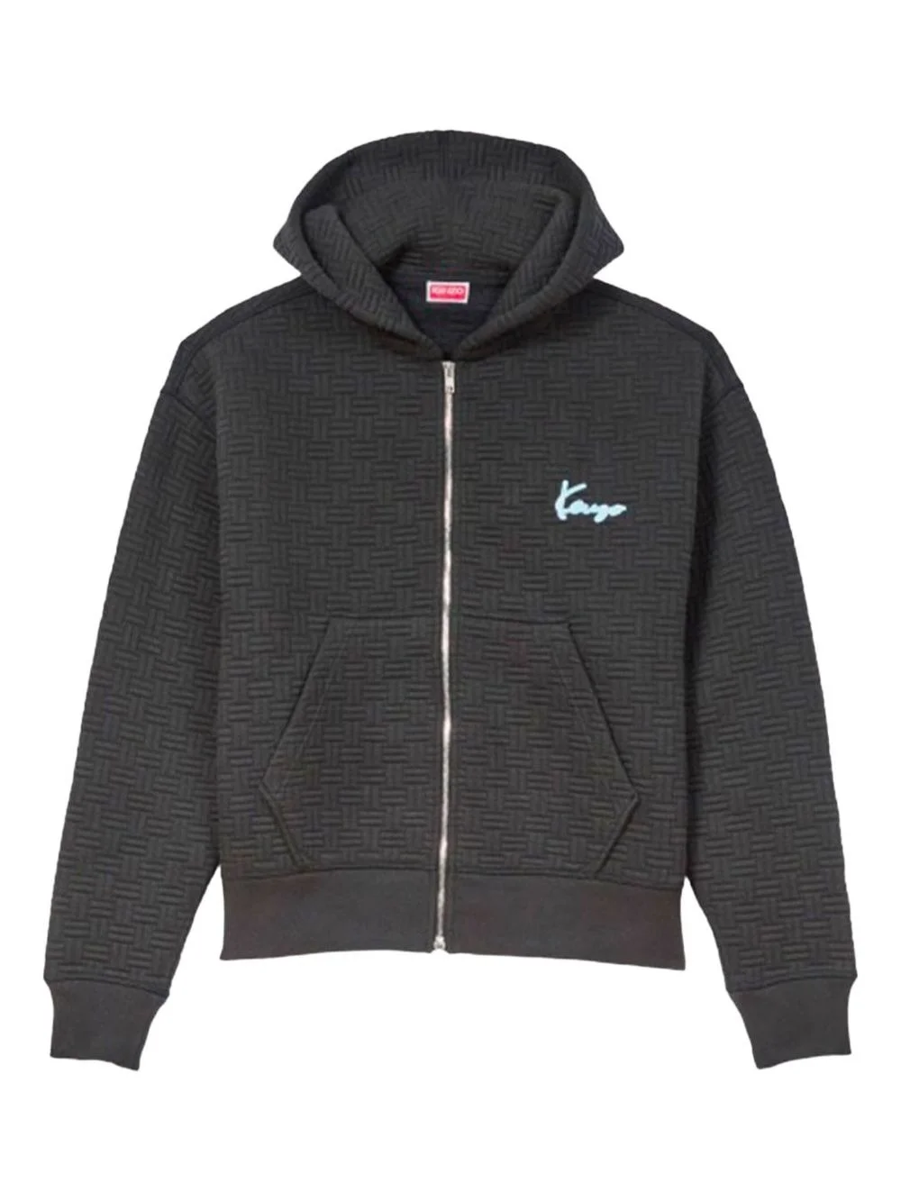 quilted zip-up hoodie - 1