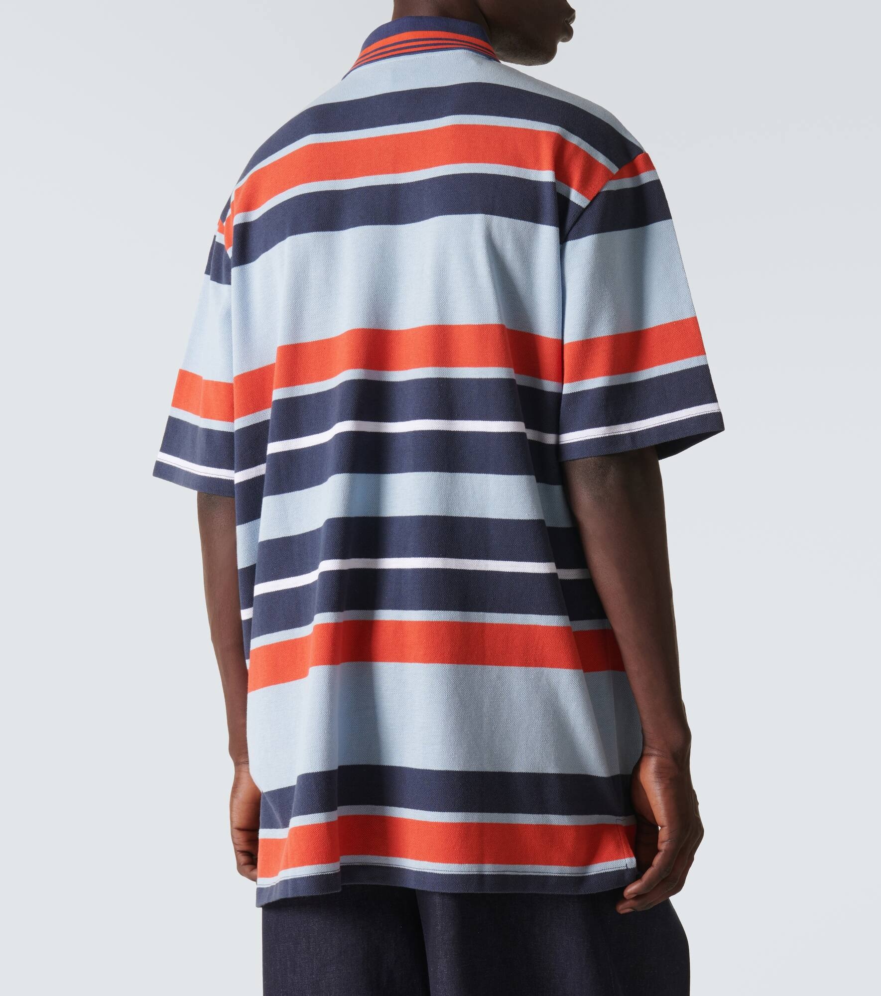 Paula's Ibiza striped cotton and linen polo shirt - 4