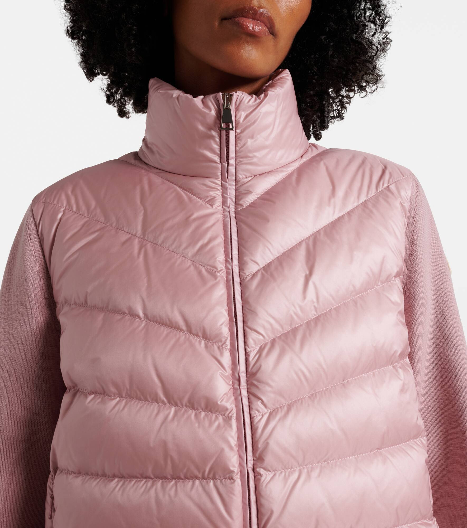 Down-paneled virgin wool cardigan - 4