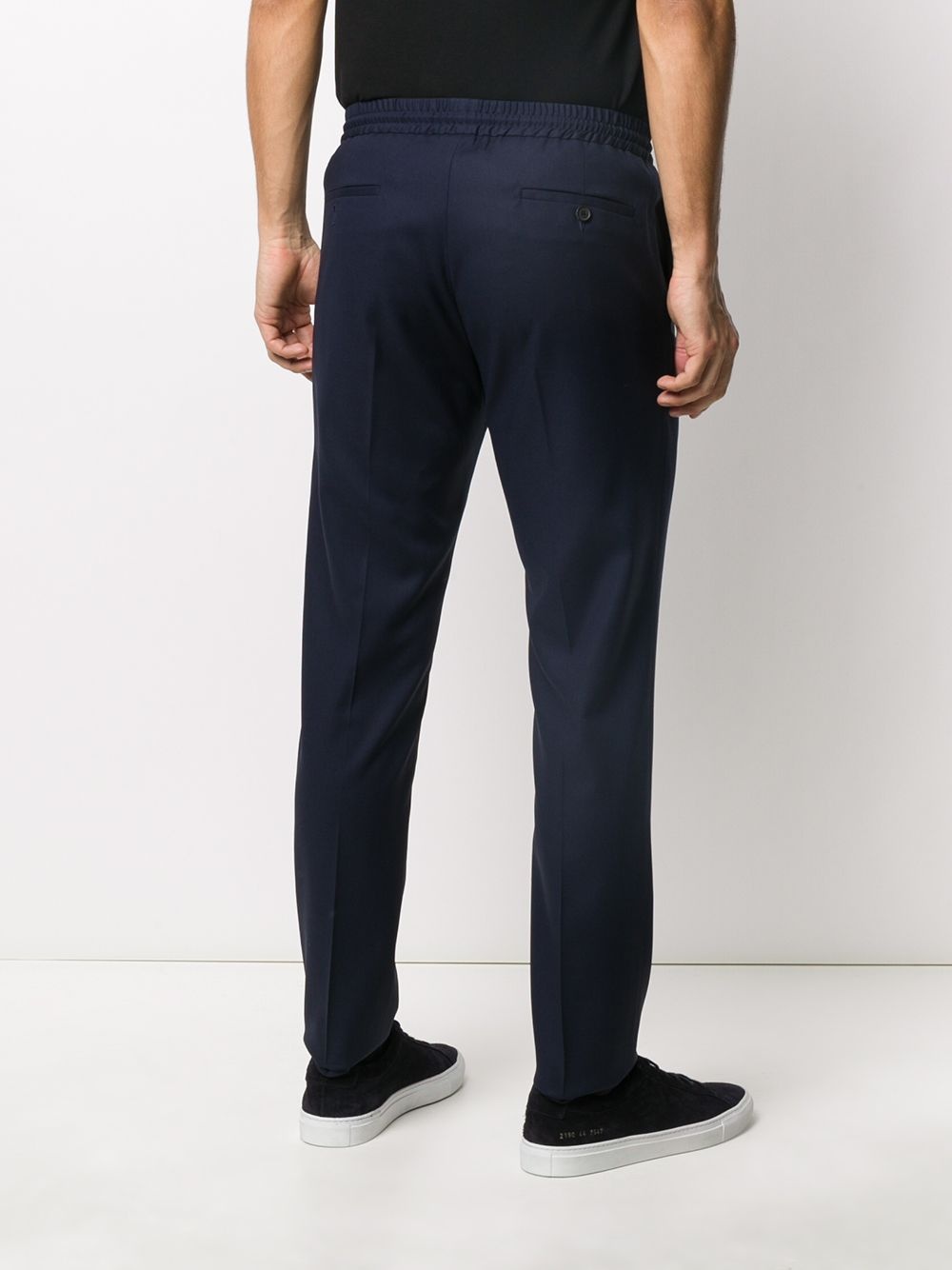 drawstring waist tapered trousers - 4