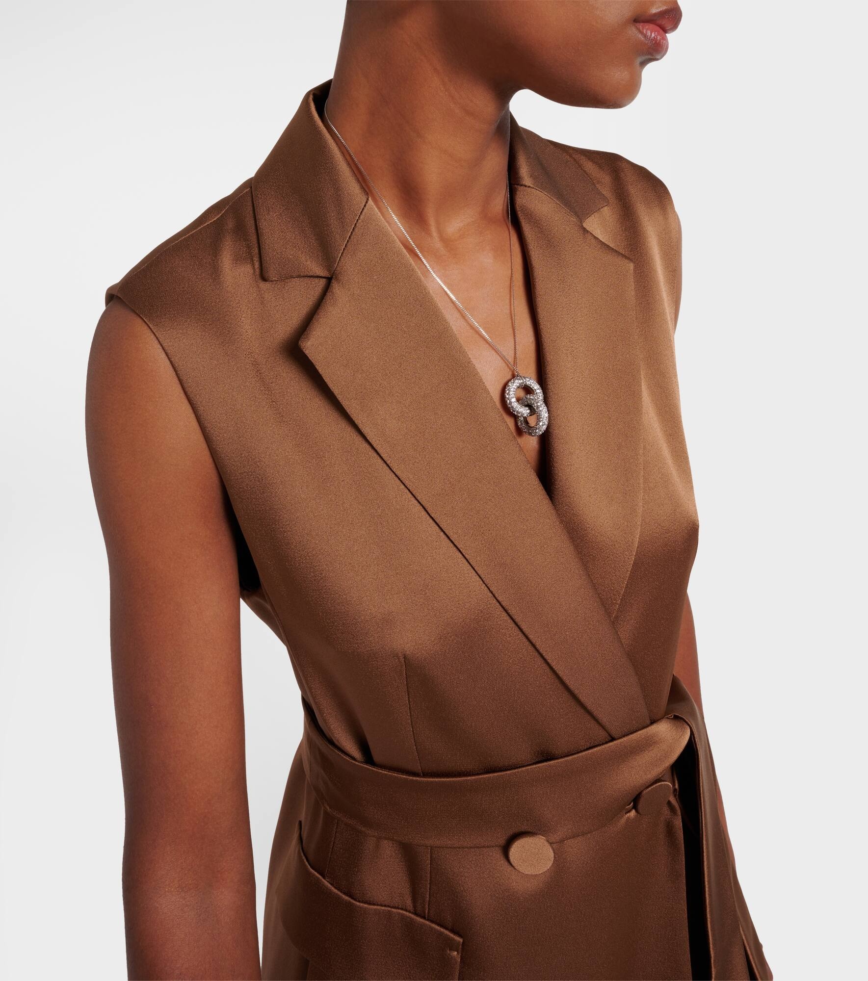Afgano belted satin jacket - 4