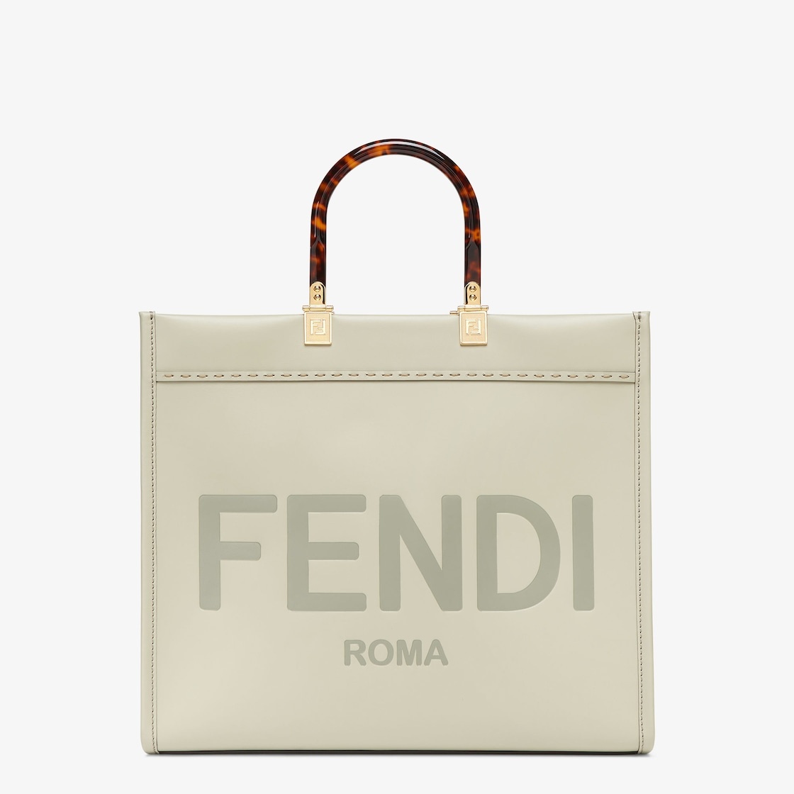 Fendi Sunshine Plexiglass Leather Shoulder Tote Bag