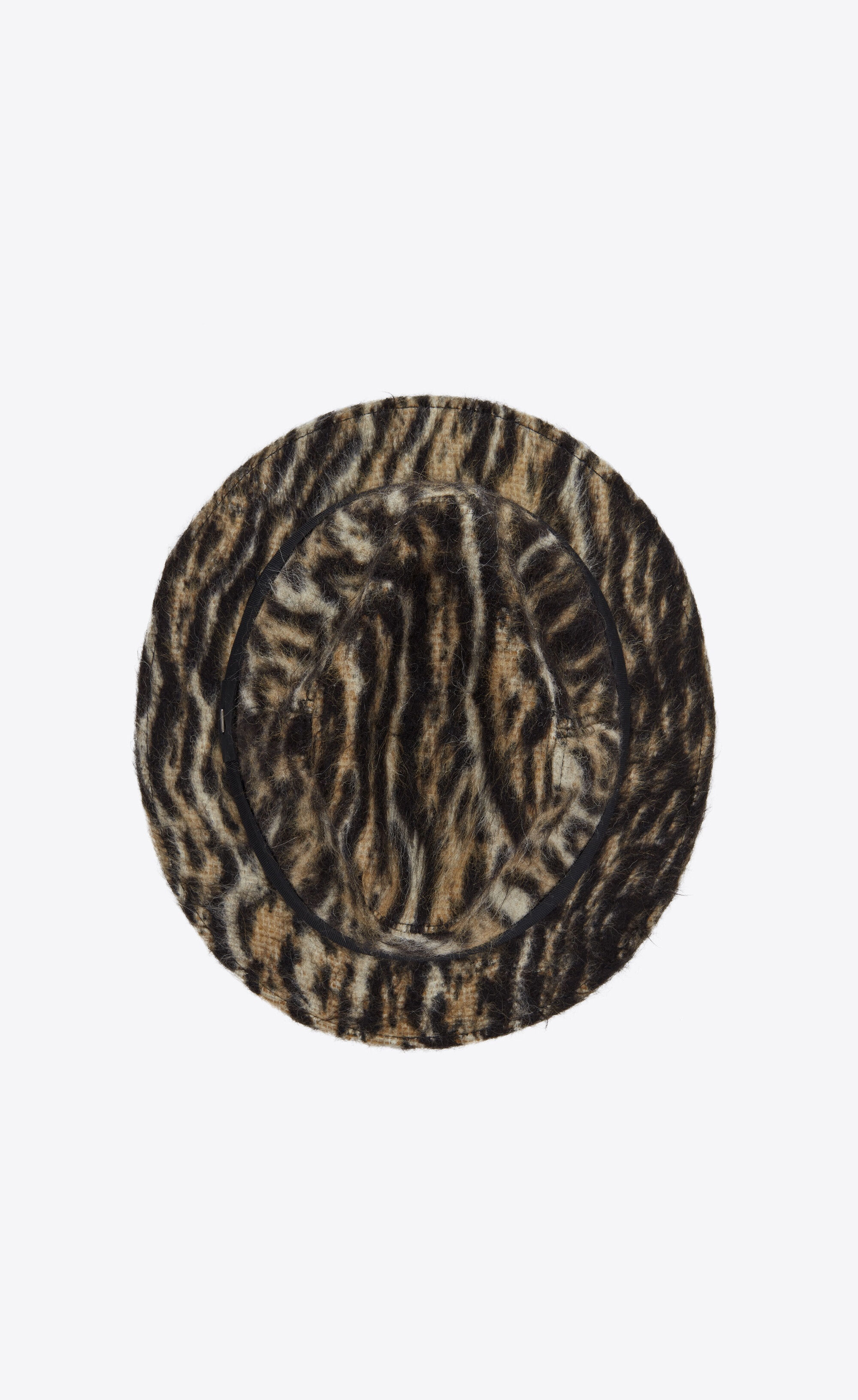 fedora hat in ocelot-print brushed wool felt - 4