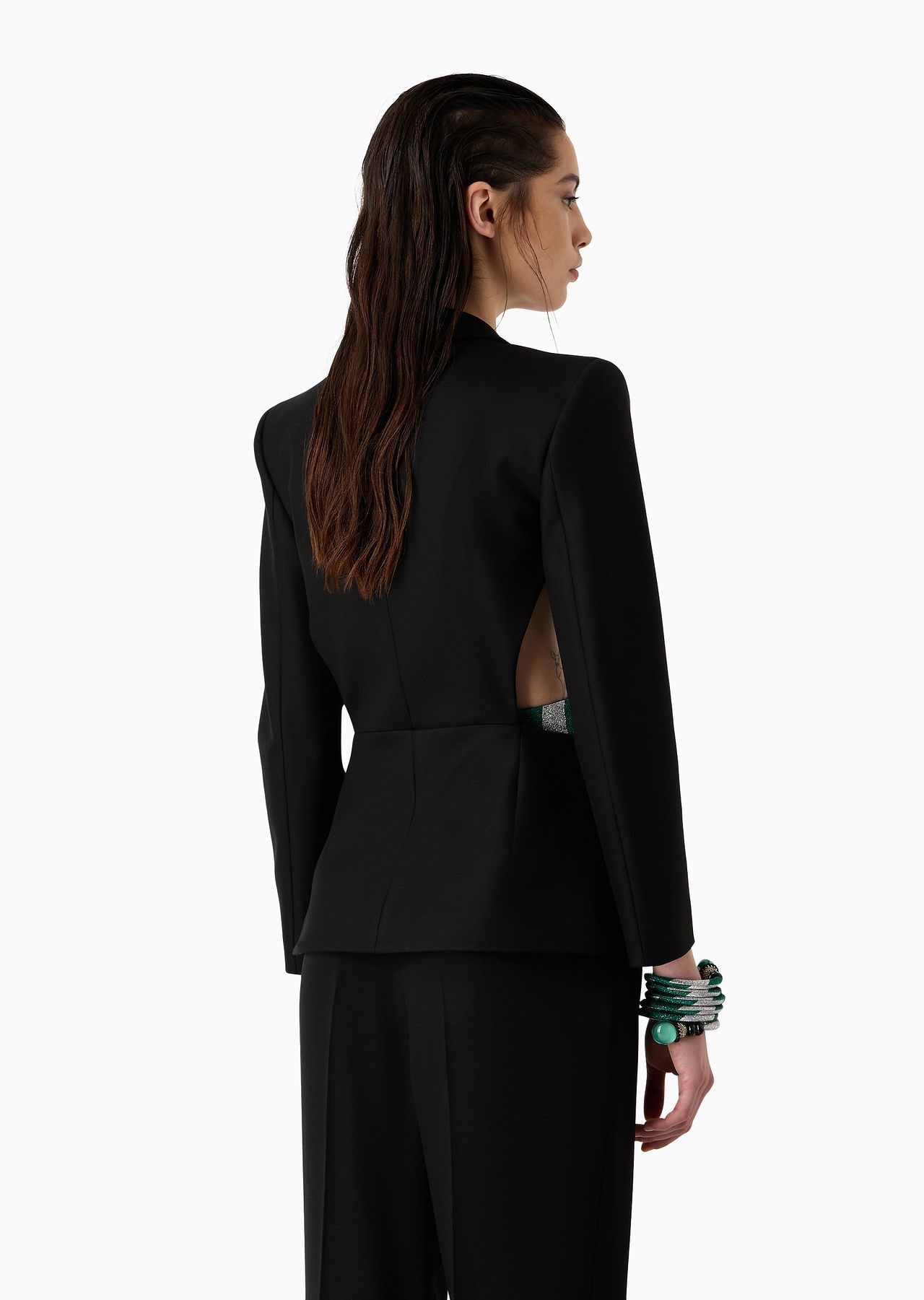 Stretch, silk blend canvas single-breasted jacket - 3