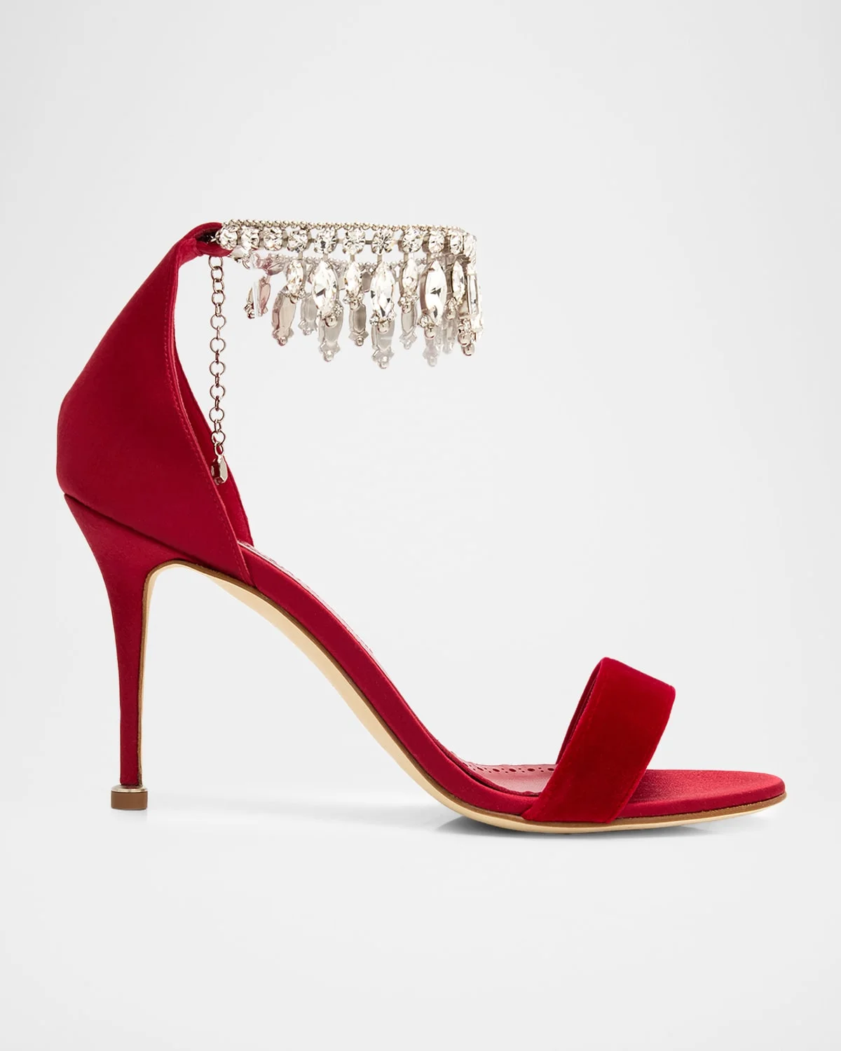 90mm Tulisan Embellished Velvet Sandals - 1