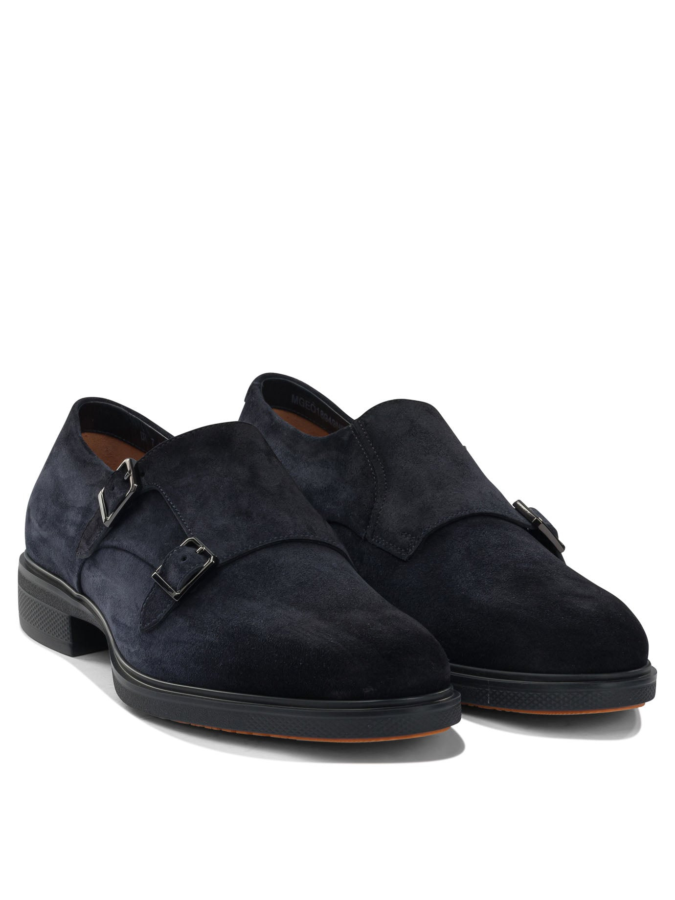 Santoni Suede Double Buckle Loafers - 2