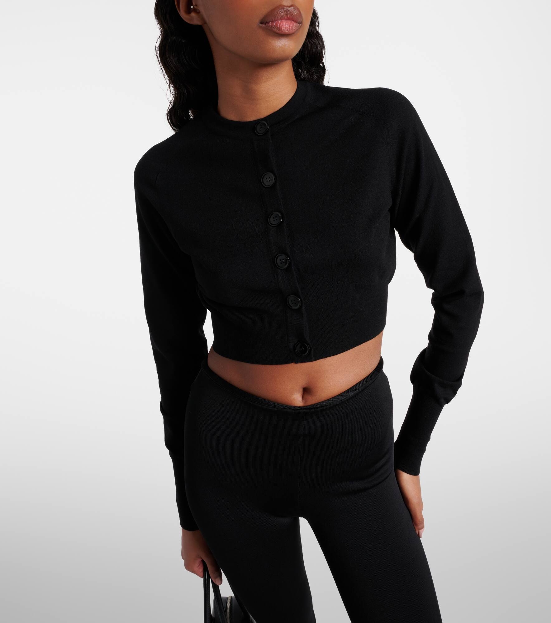Cropped wool-blend cardigan - 4
