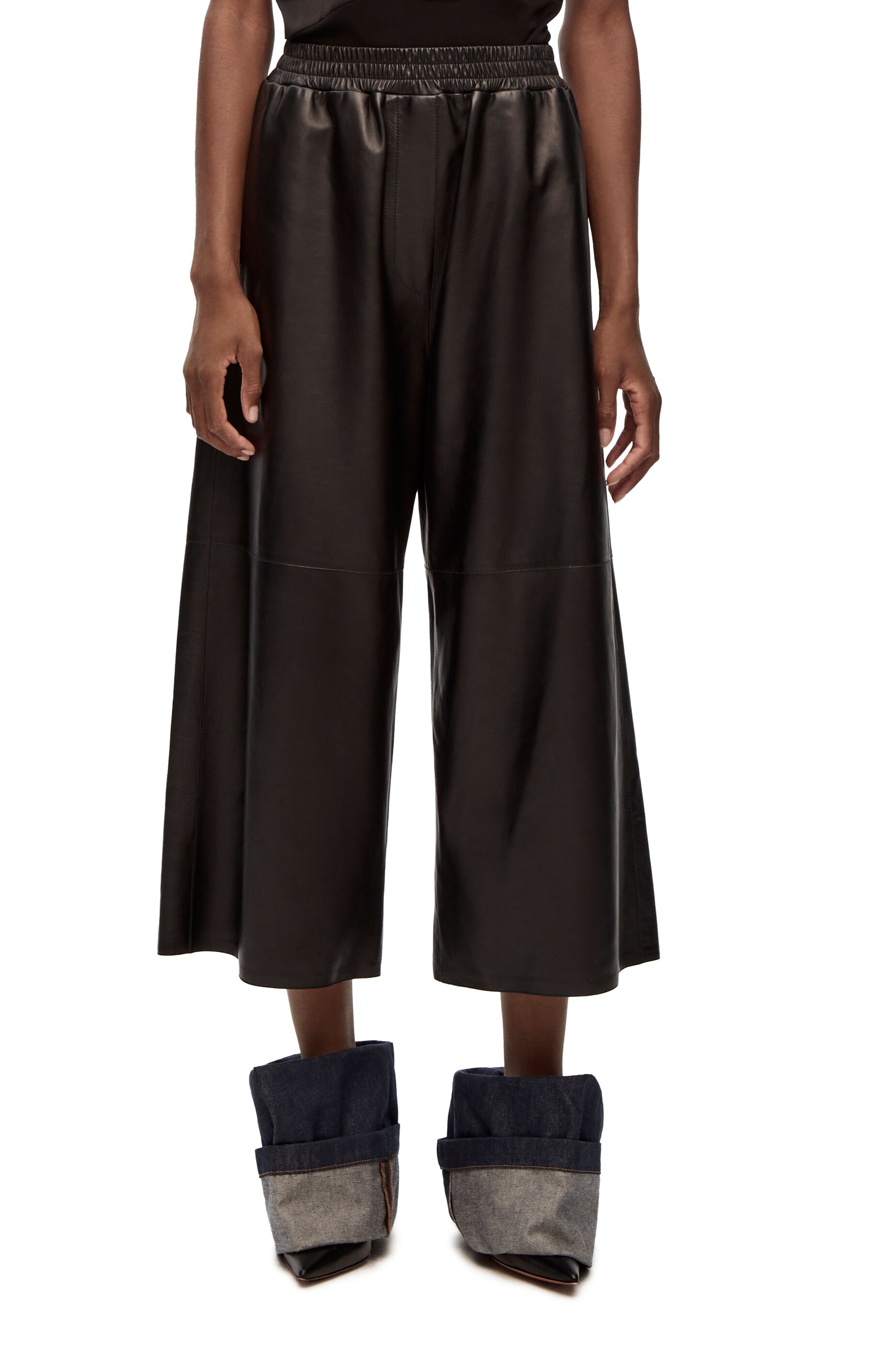 Cropped trousers in nappa - 3