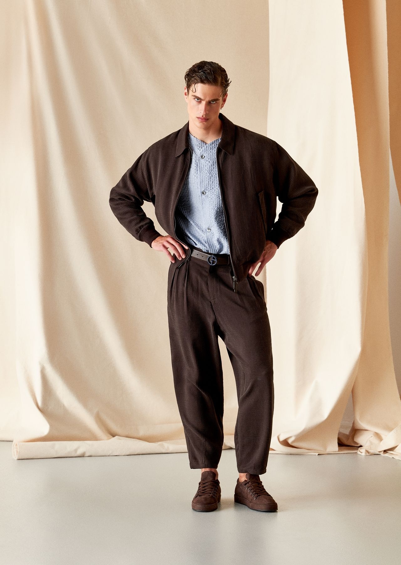 ASV trousers with two pleats in a canneté cupro blend - 6