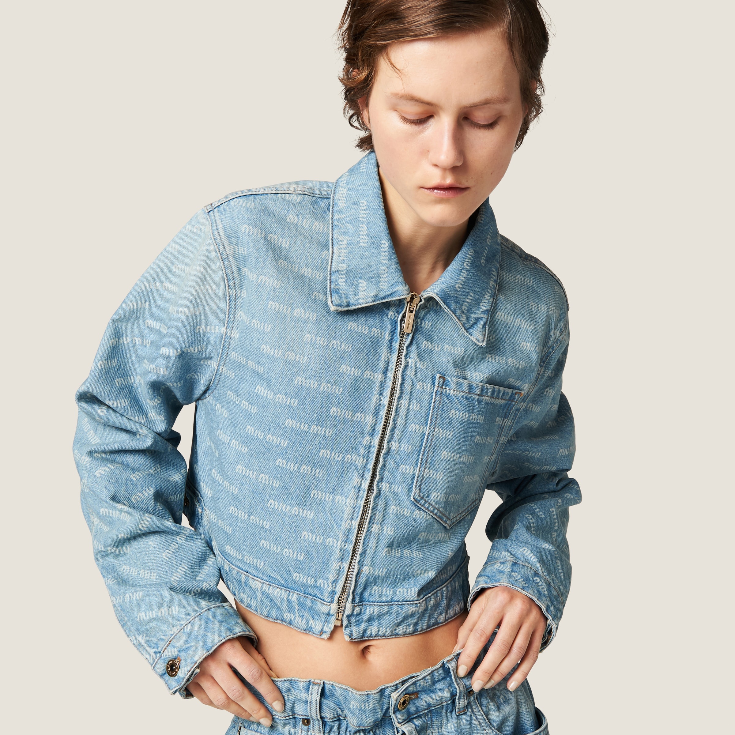 Denim blouson jacket - 4