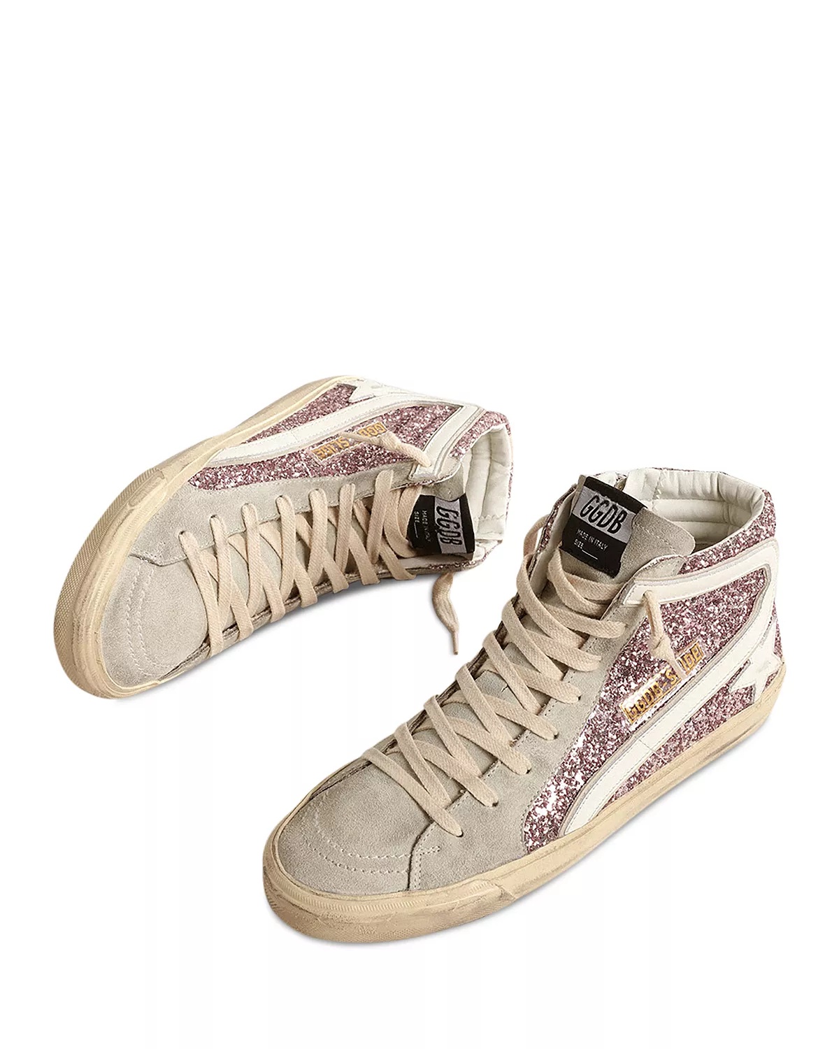 Women's Slide Glitter High Top Sneakers - 2