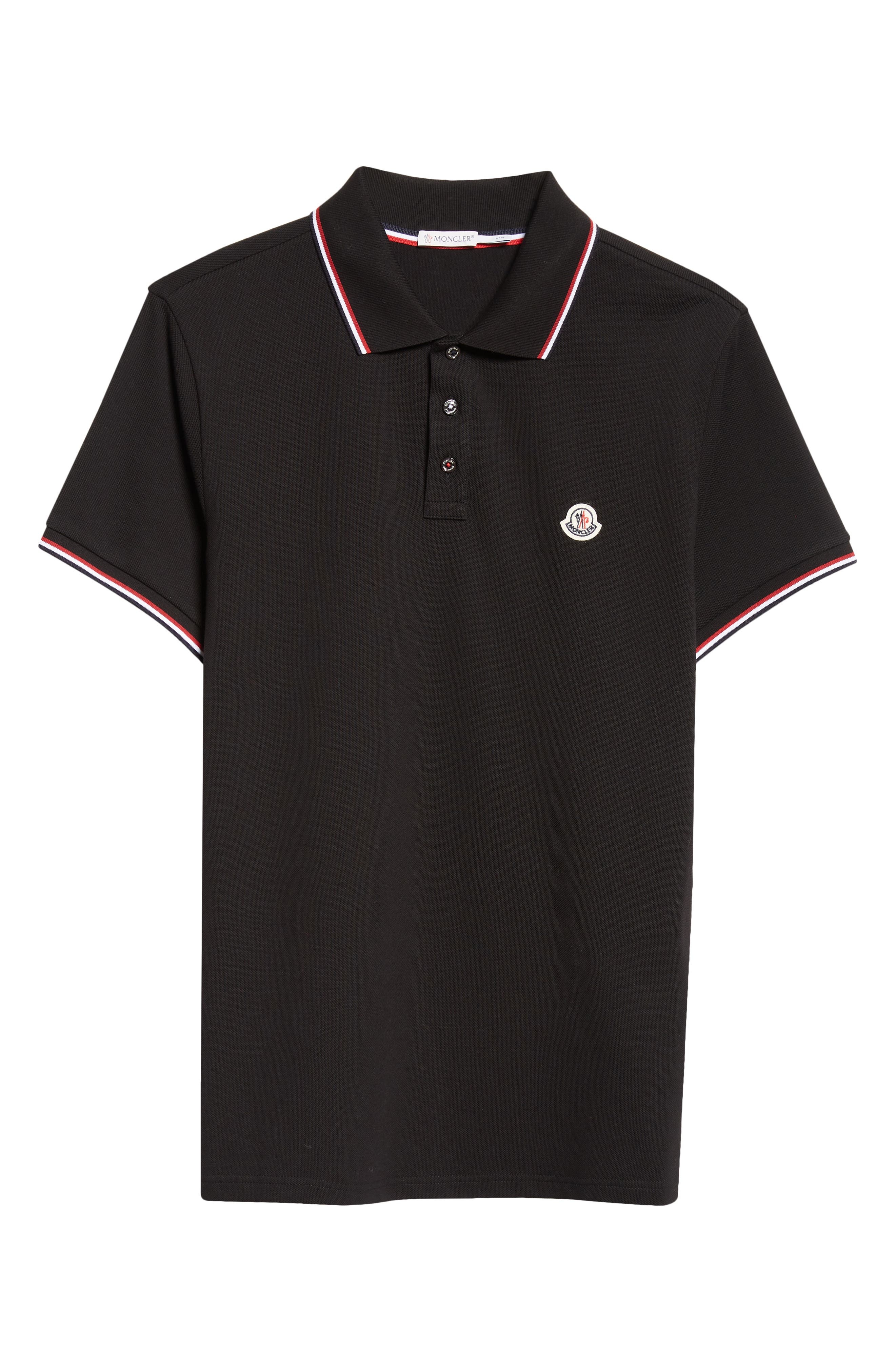 Moncler Tipped Cotton Piqué Polo in Black at Nordstrom - 5