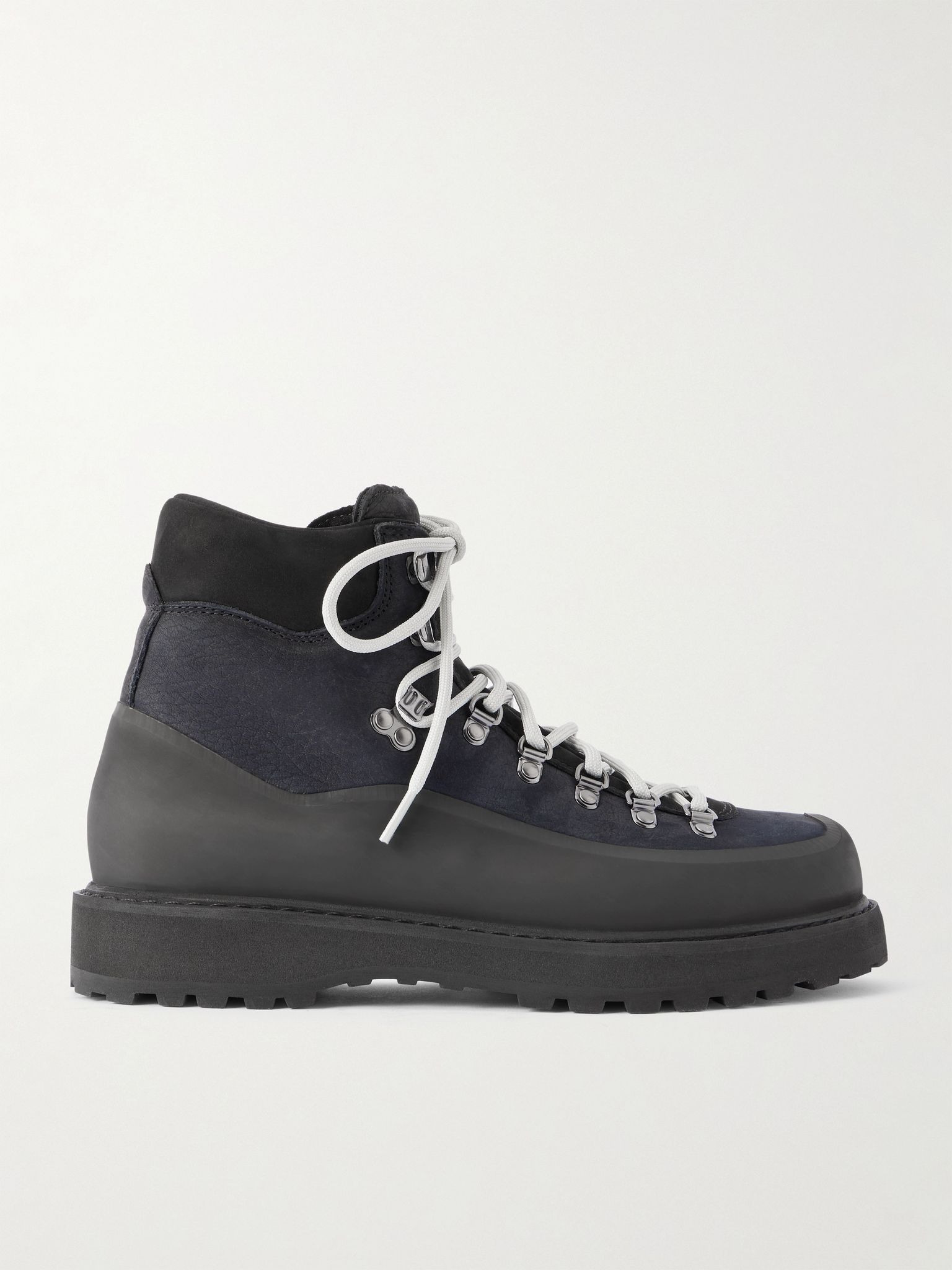 Roccia Vet Rubber-Trimmed Full-Grain Leather Hiking Boots Black - 1