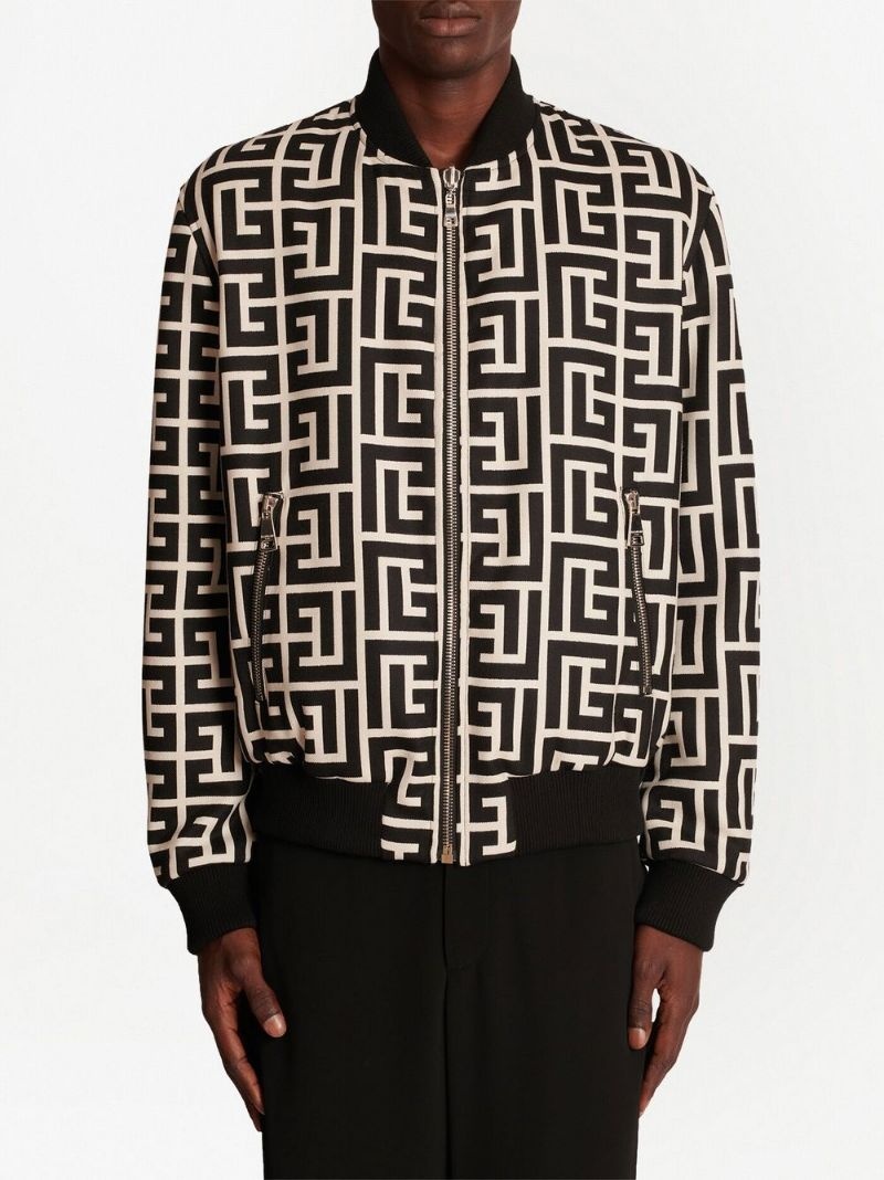 monogram reversible wool bomber jacket - 3