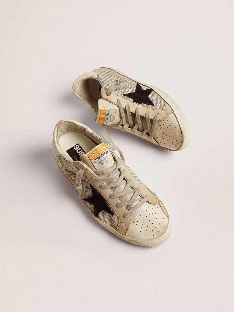 Golden Goose Women’s Super-Star sneakers in leather with mesh insert outlook