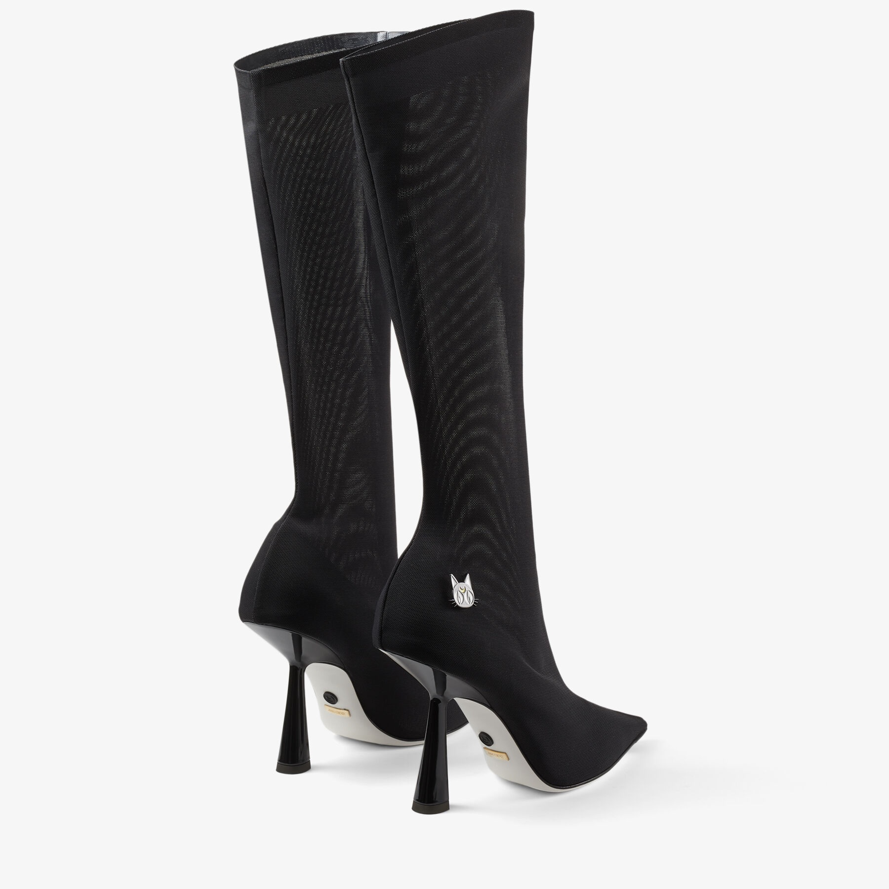 Luna Boot 100
Black Stretch Mesh Knee-High Boots - 5