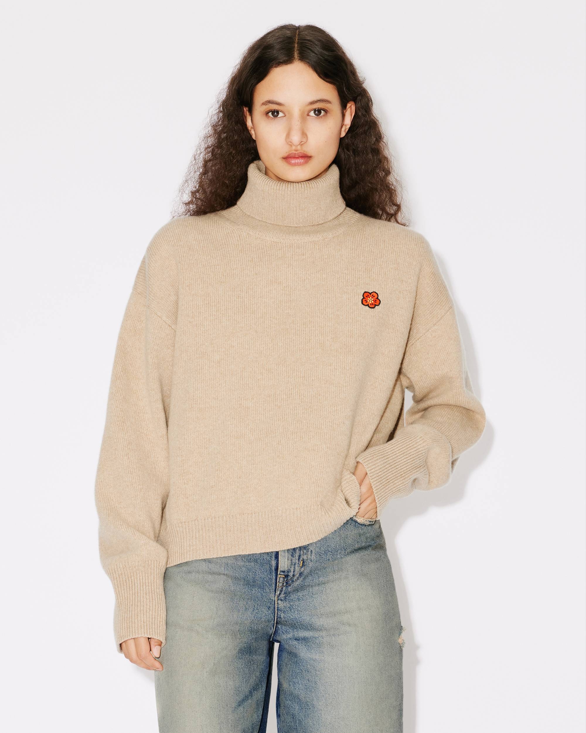 'Boke Flower Crest' embroidered wool jumper - 3