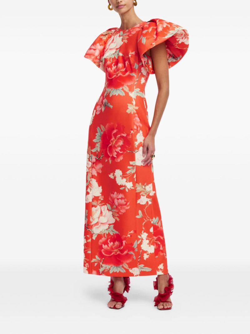 Lucinda floral puffed-sleeves midi dress 3