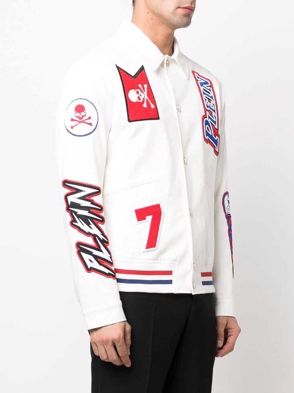 logo-patches bomber jacket - 3