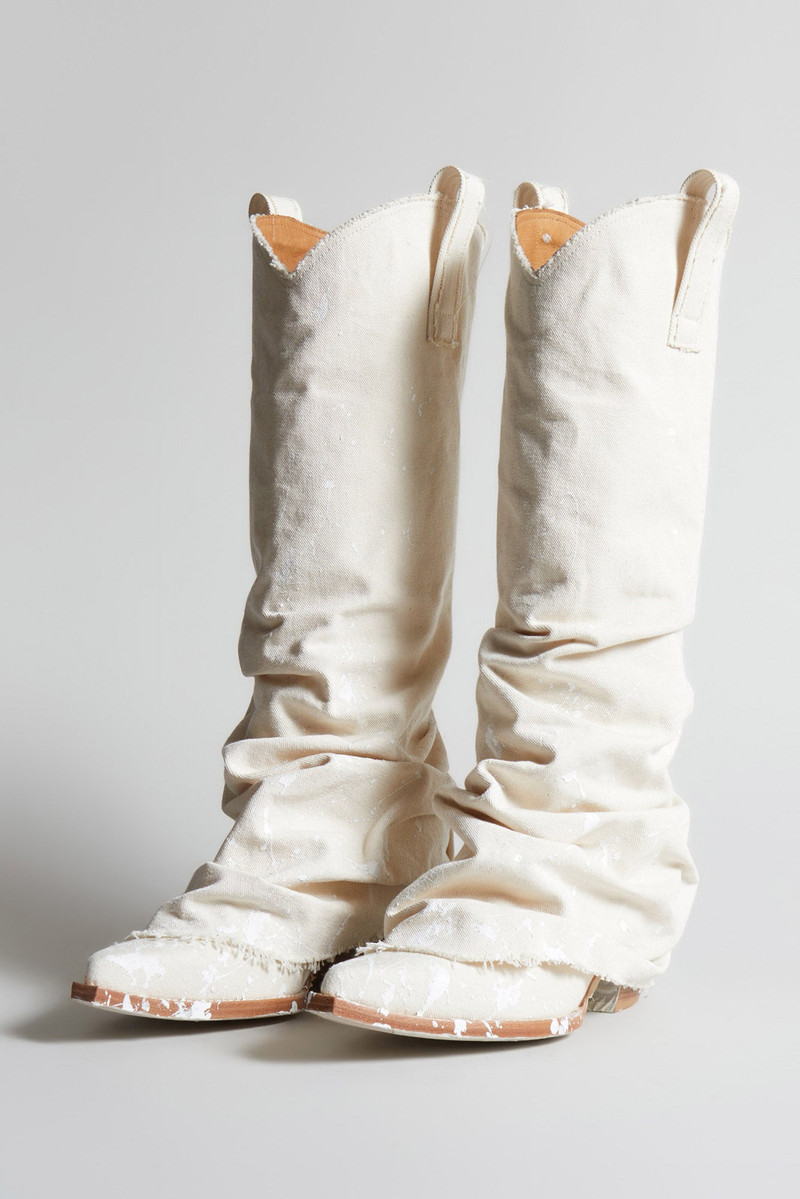 MID COWBOY BOOTS - PAINT SPLATTER CANVAS 1