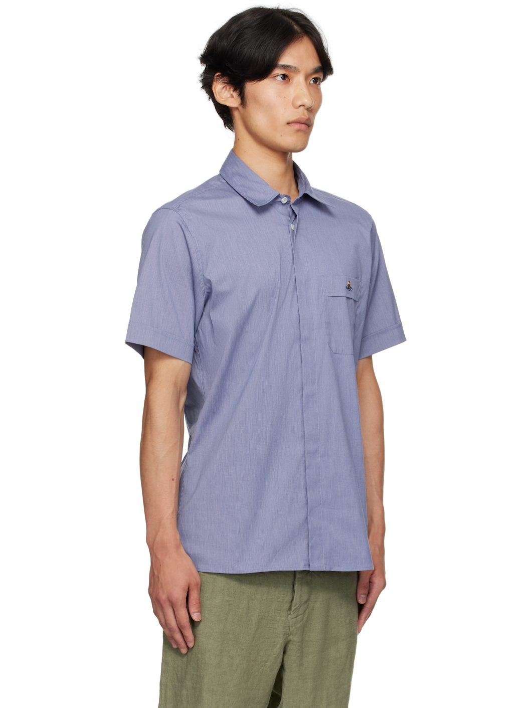 Blue Classic Short Sleeve Shirt - 2