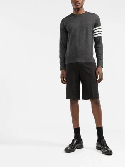 Thom Browne 4-Bar knitted crew-neck jumper outlook