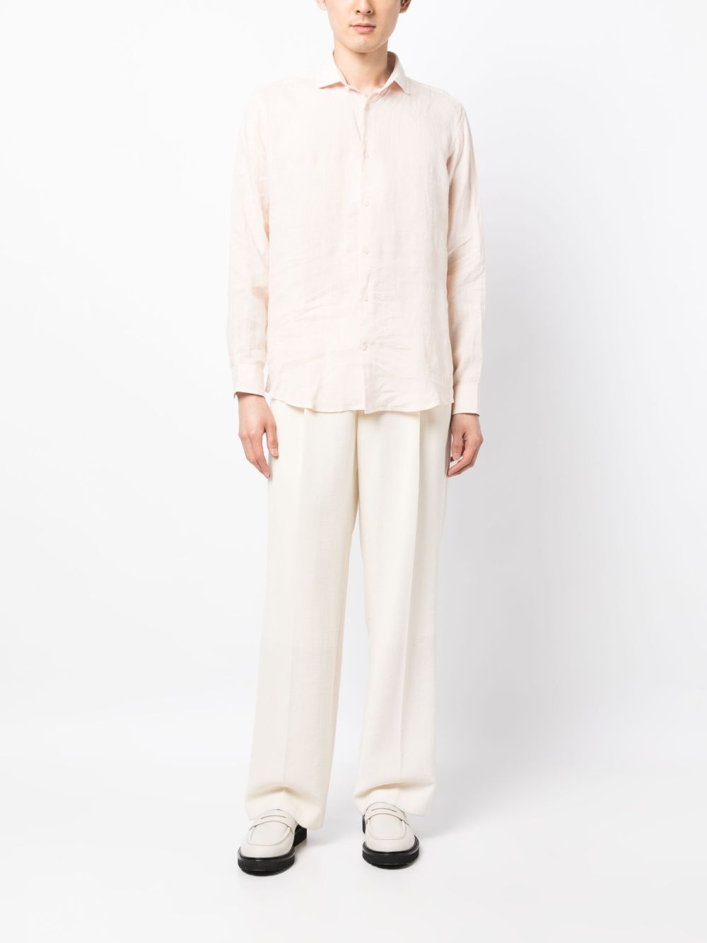 long-sleeved linen shirt - 2