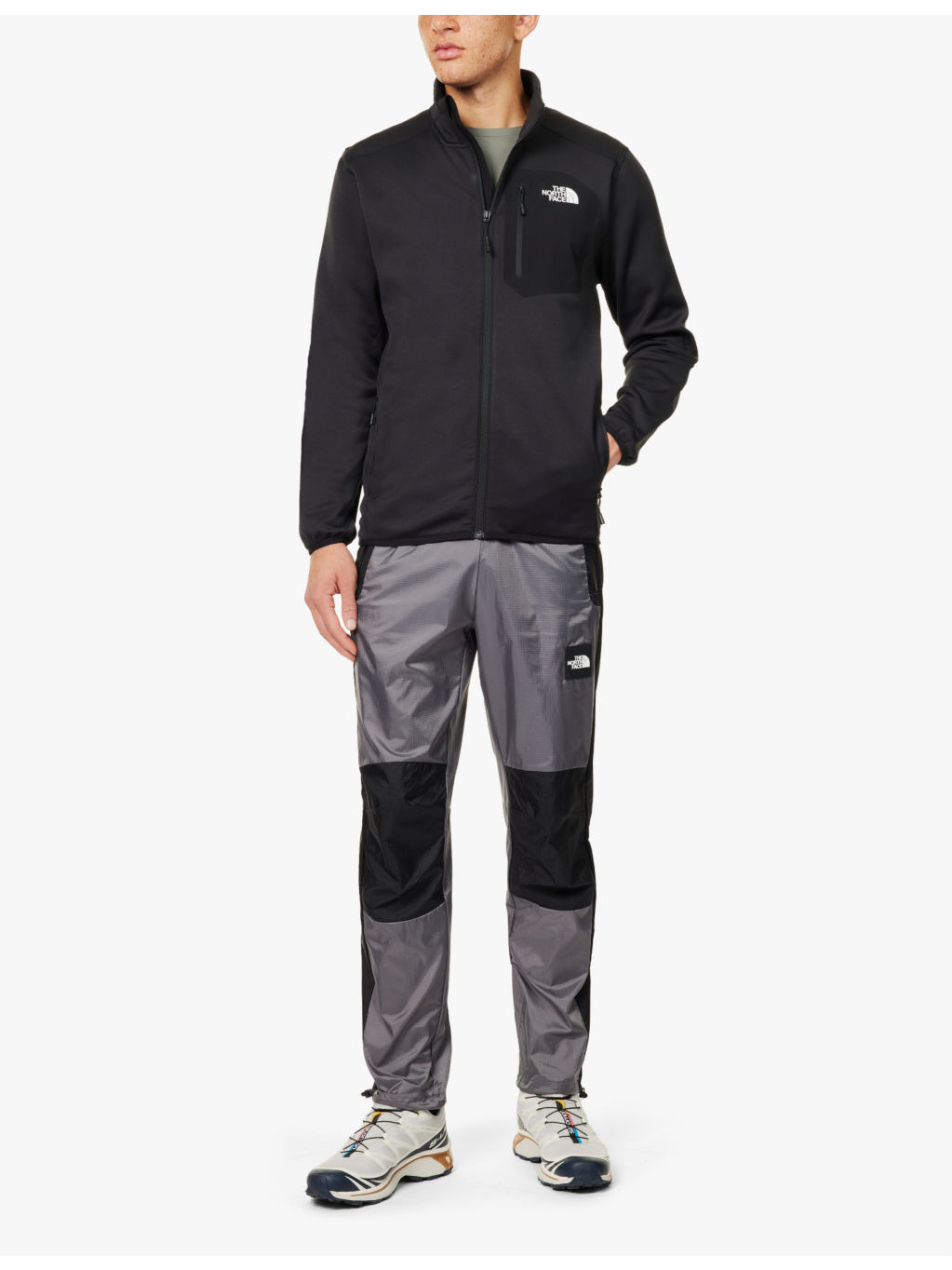 Crest branded zip-front stretch-weave sweatshirt - 2