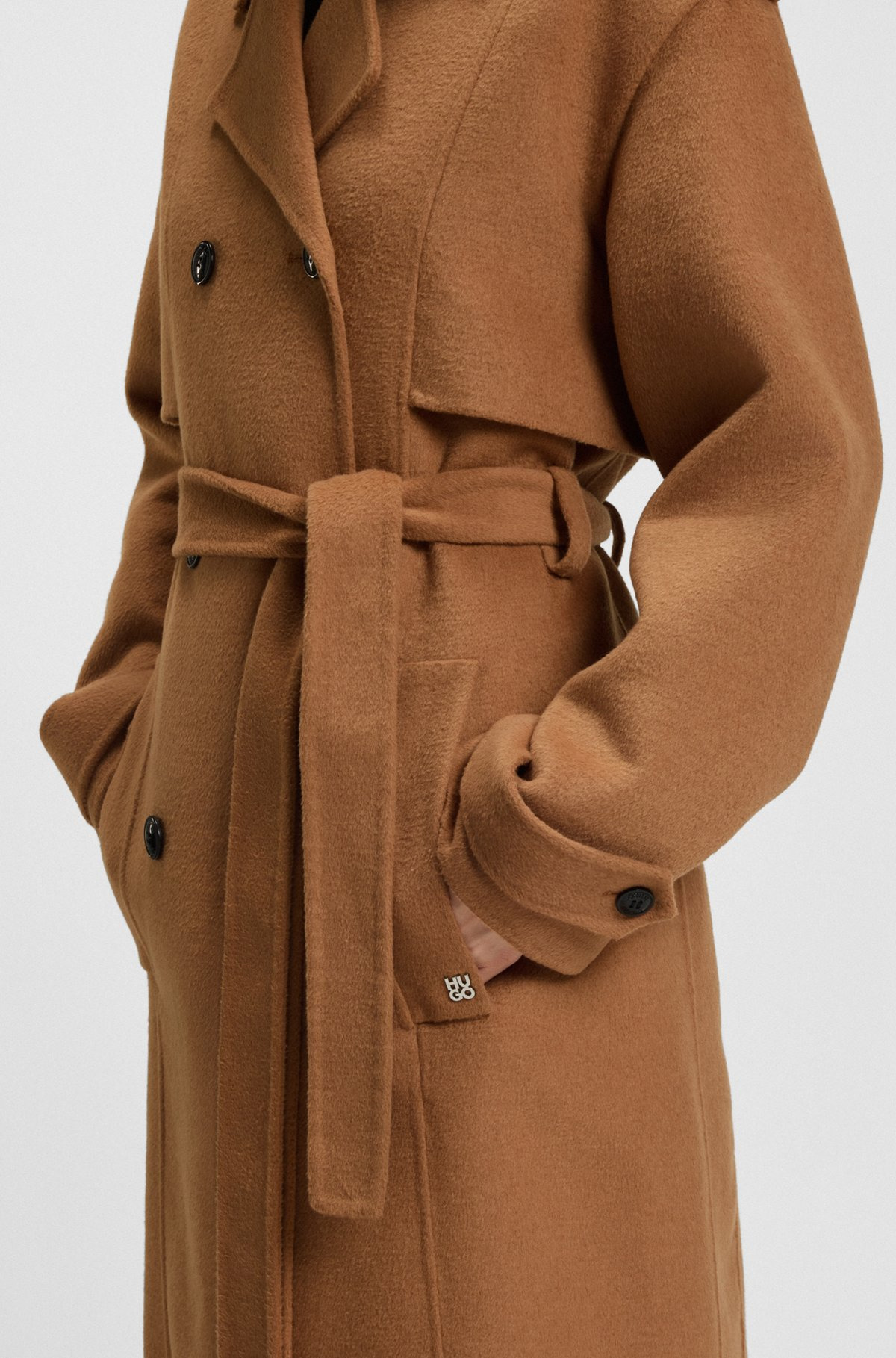 RELAXED-FIT TRENCH COAT WITH STACKED-LOGO RIVET - 6