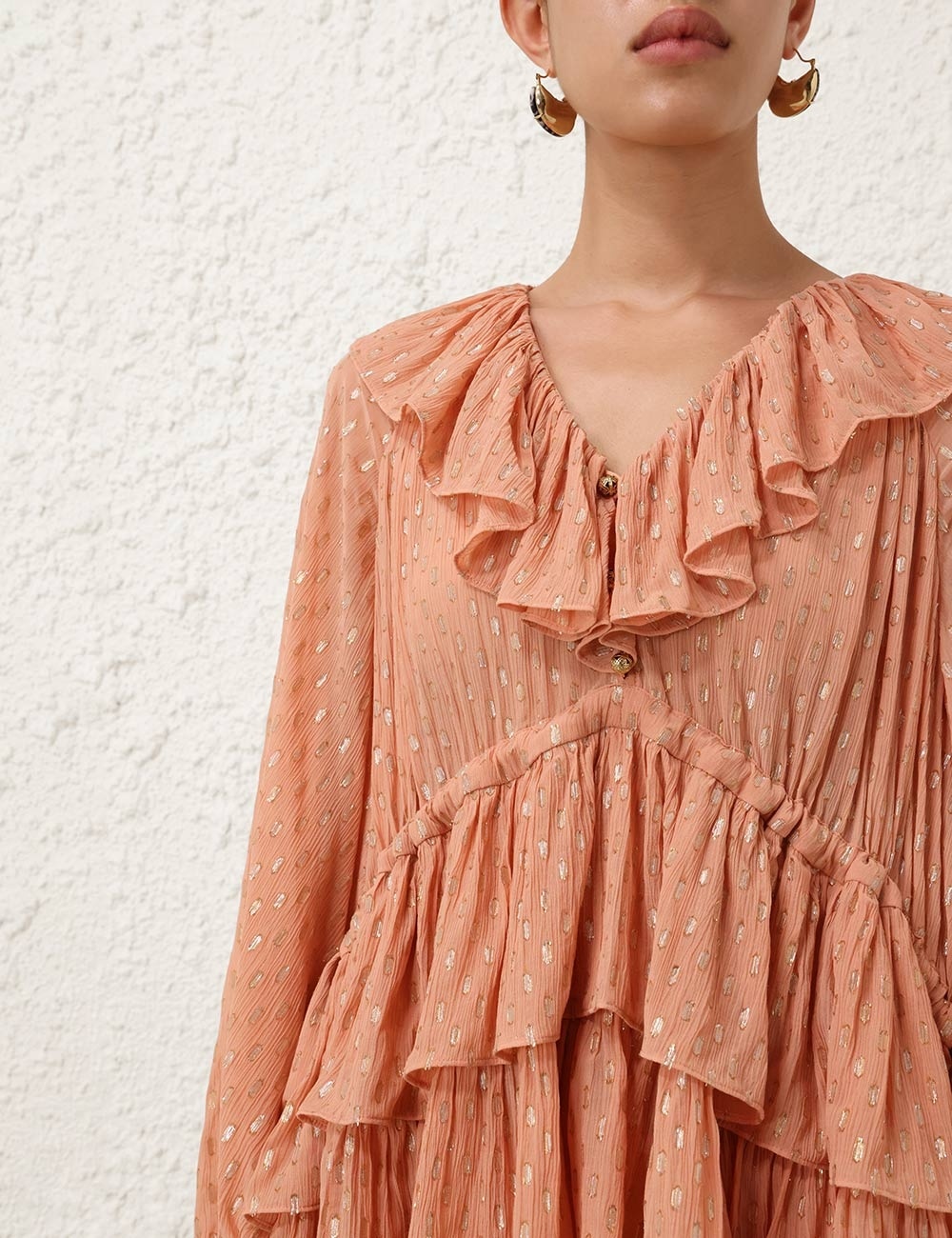 RHIANNON METALLIC FRILL TOP - 5