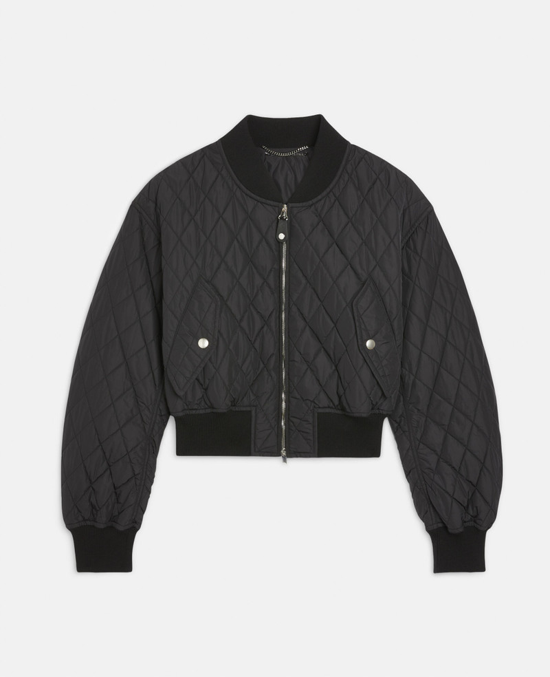 Cropped Quilted Bomber Jacket 1