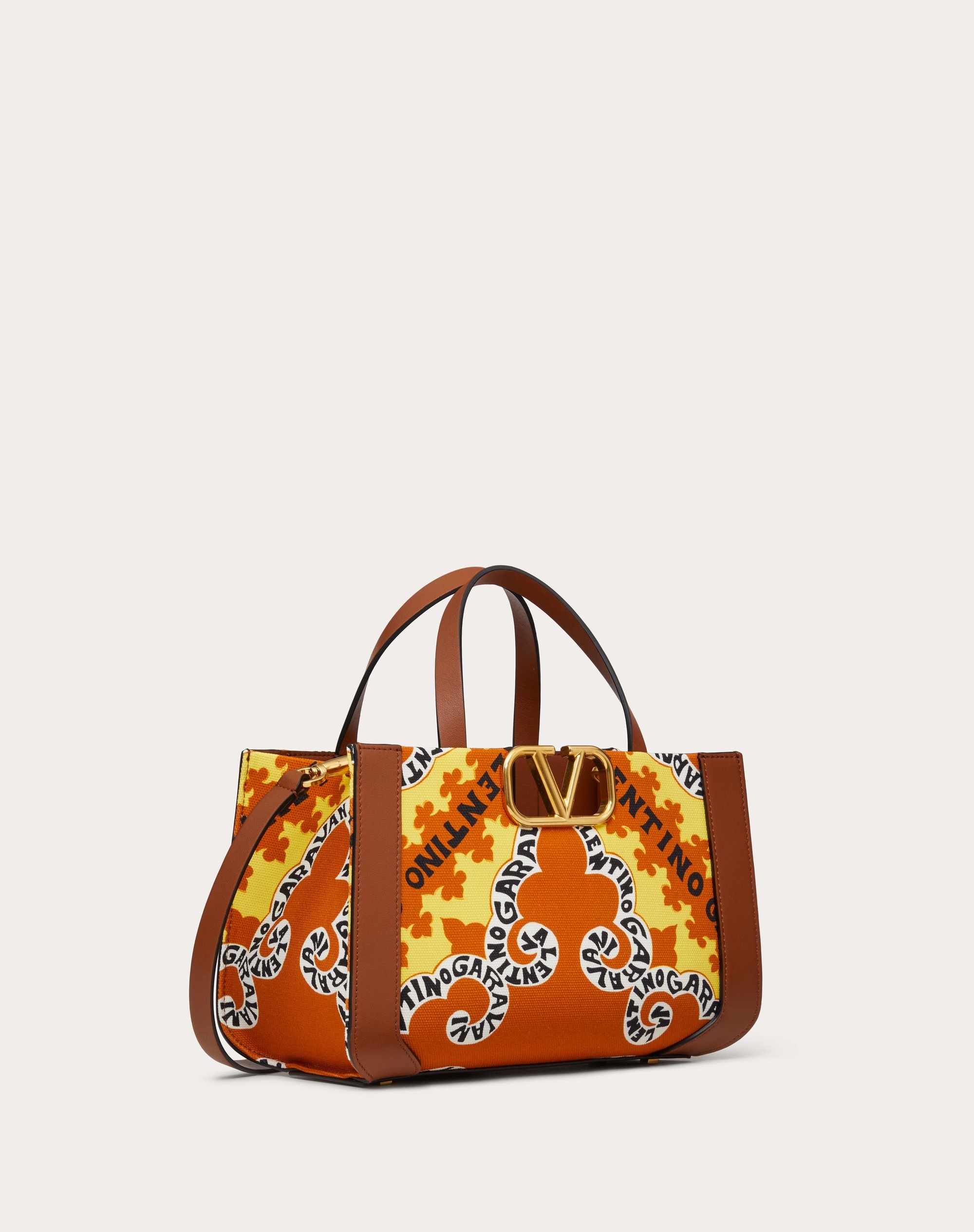 CANVAS VLOGO SIGNATURE HANDBAG WITH MINI BANDANA PRINT - 2