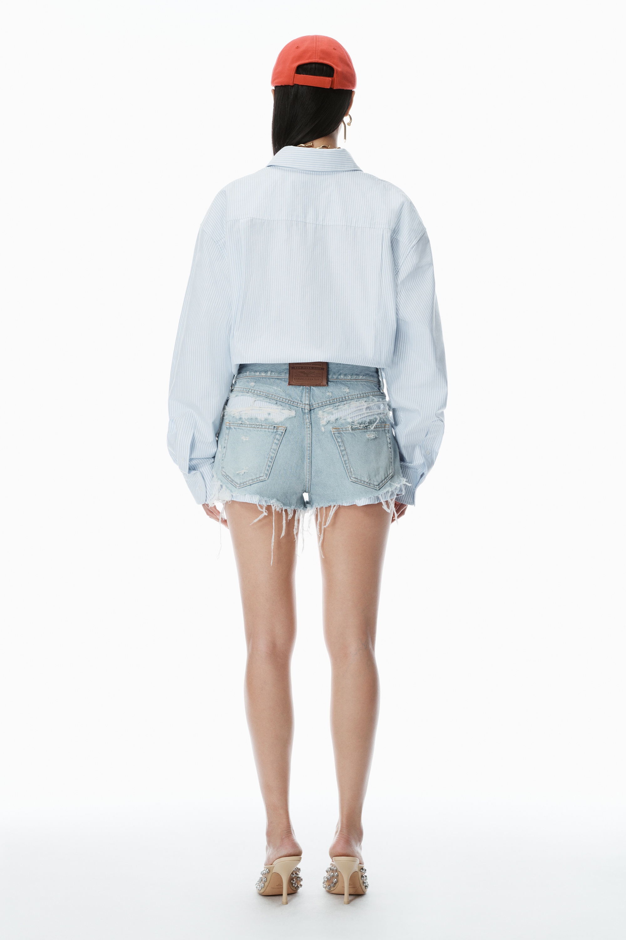Pre-Styled Shirt & Denim Short Romper - 4