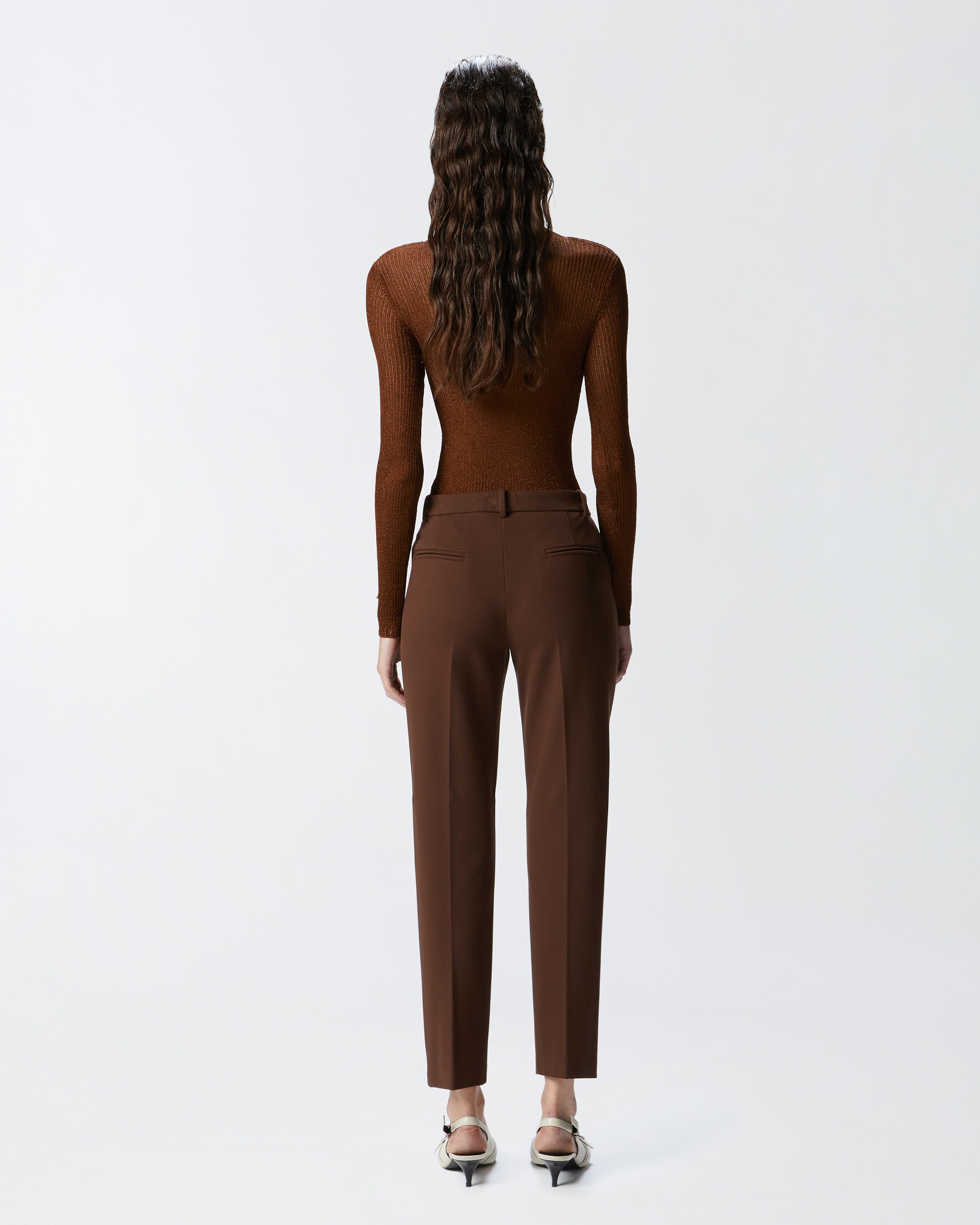 TECHNICAL FABRIC CIGARETTE TROUSERS - 4